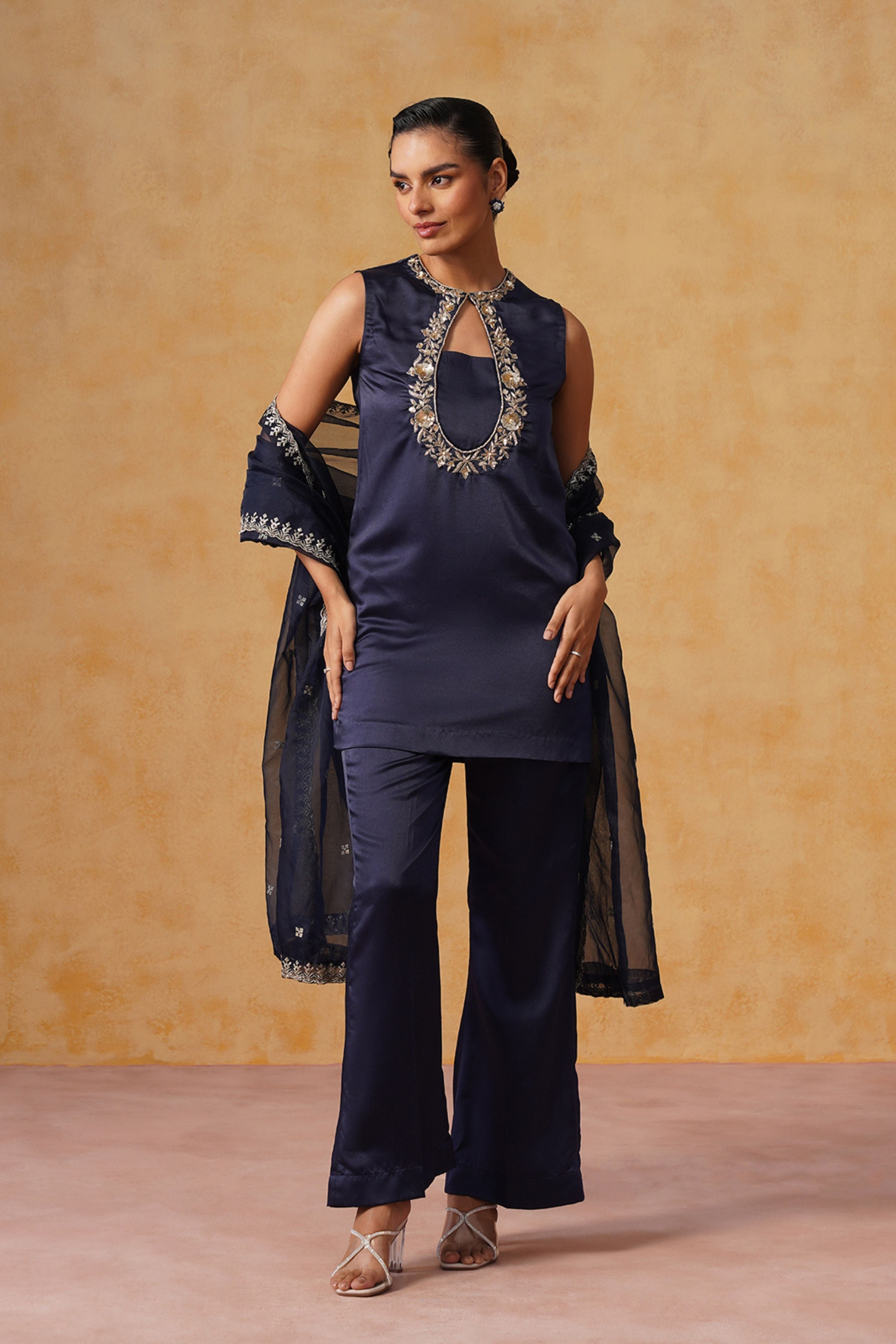 Sana Navy Blue Suit Set