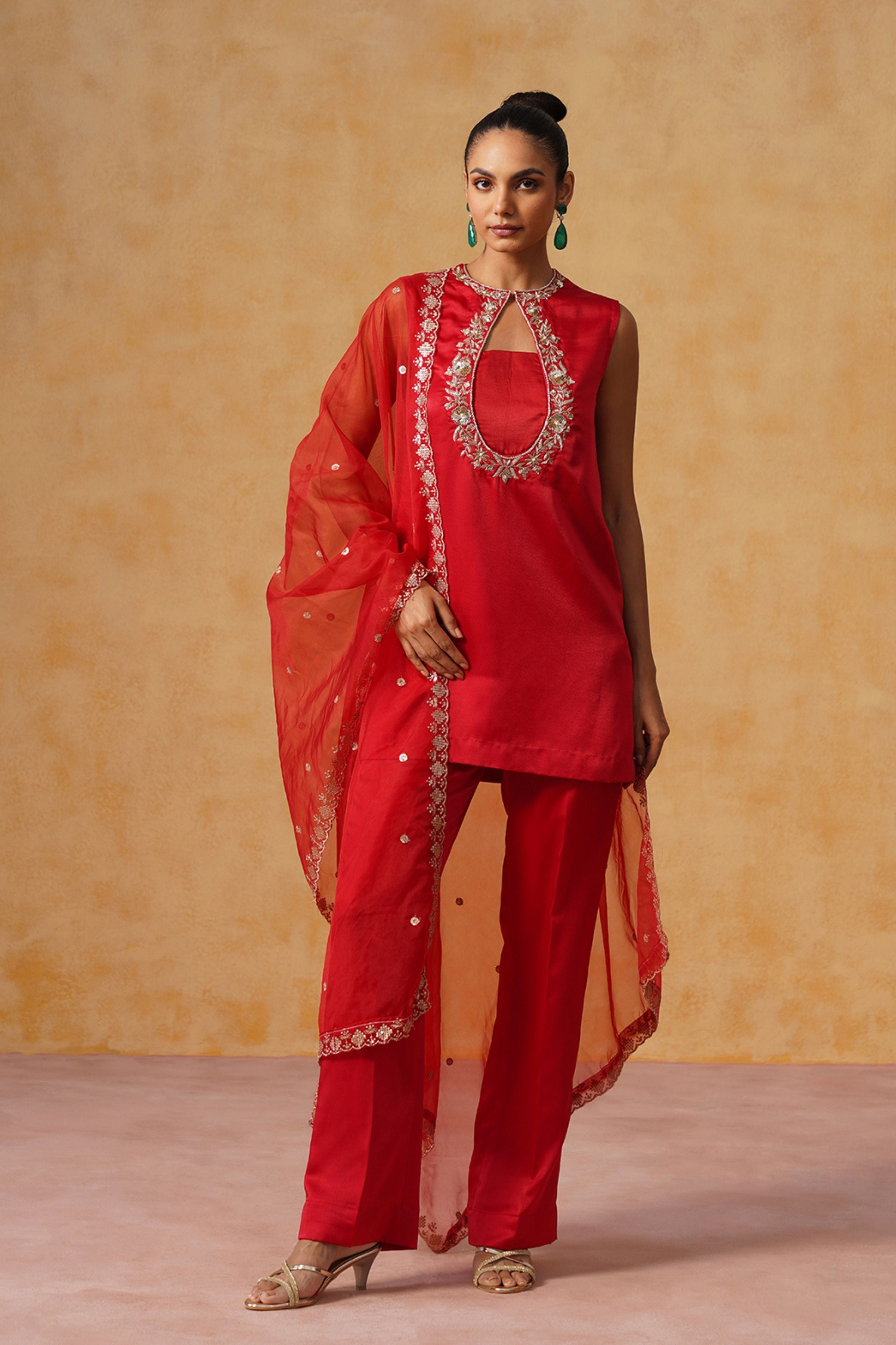 Sana Red Suit Set
