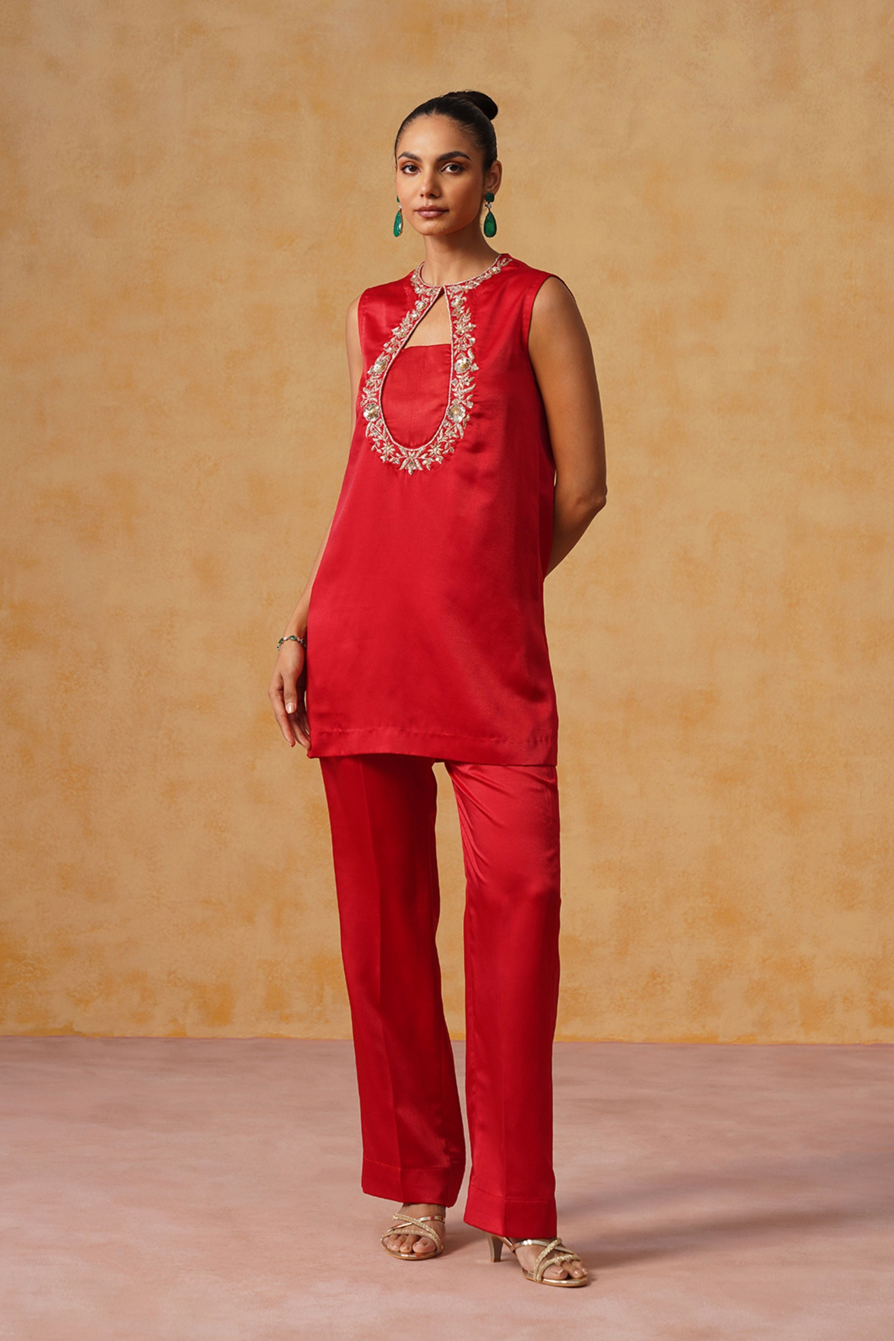 Sana Red Suit Set