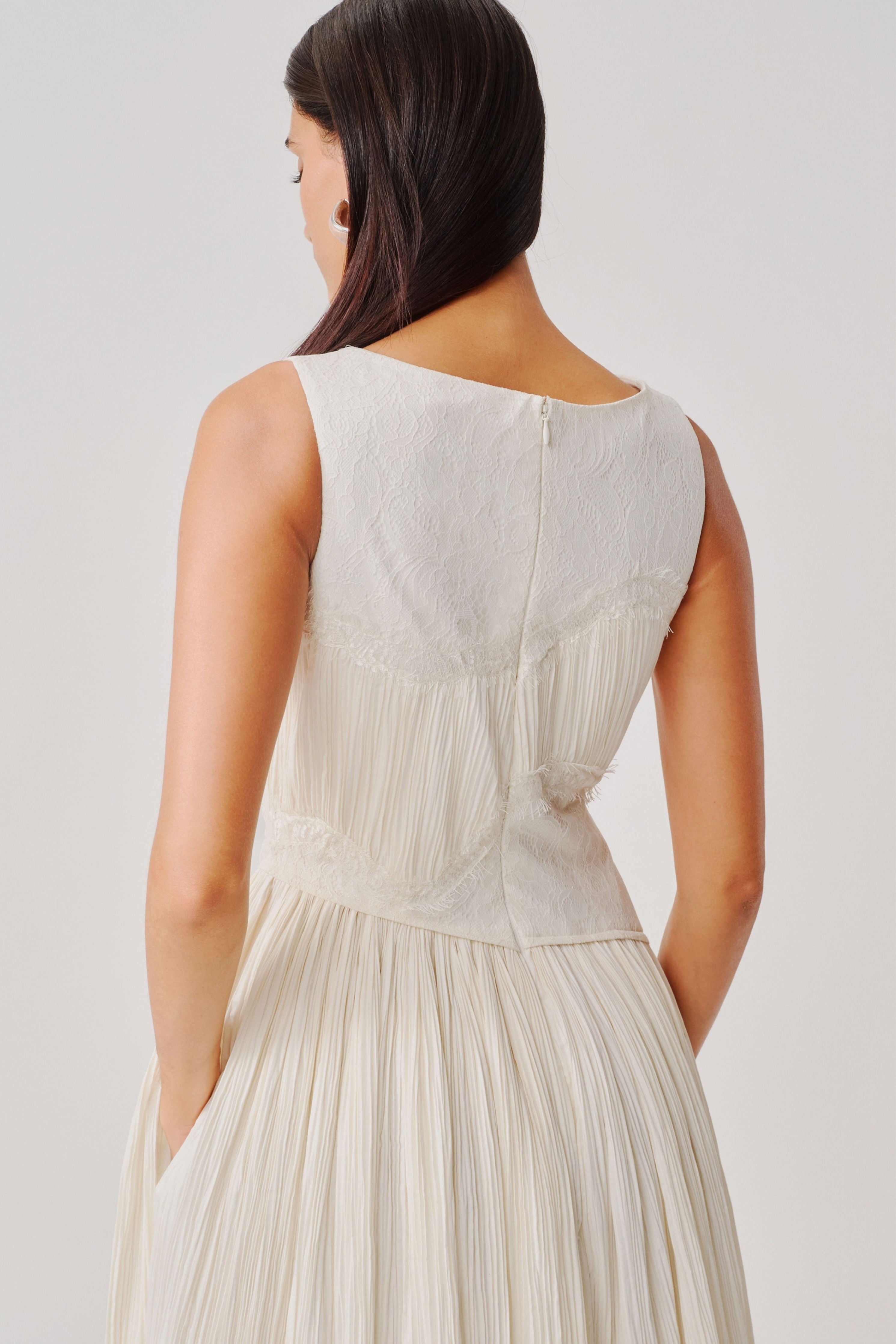 Ivory Ruched Corset Dress
