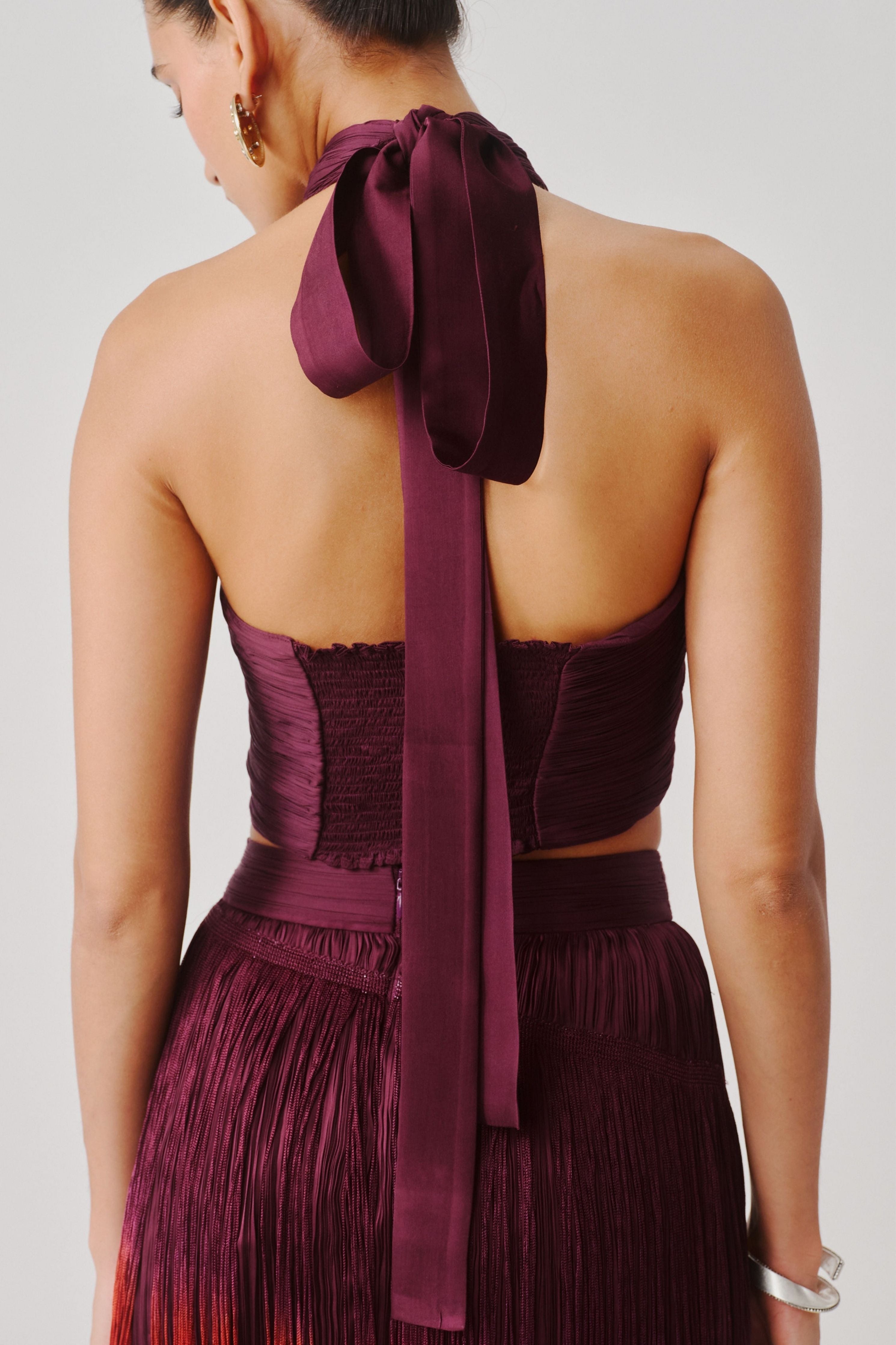 Hope Halter in Burgundy with Elastic Back