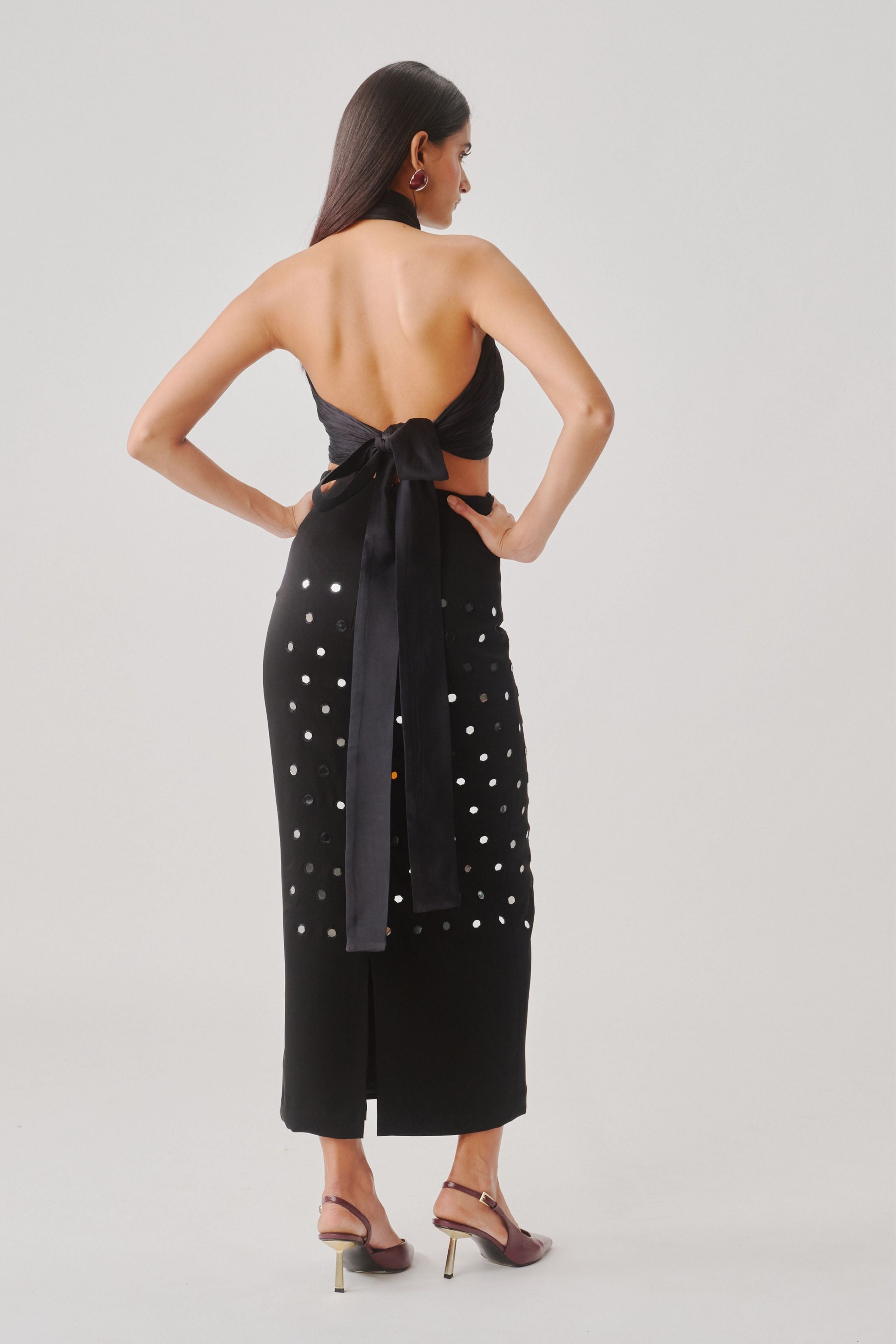 Hope Halter Neck Top in Black