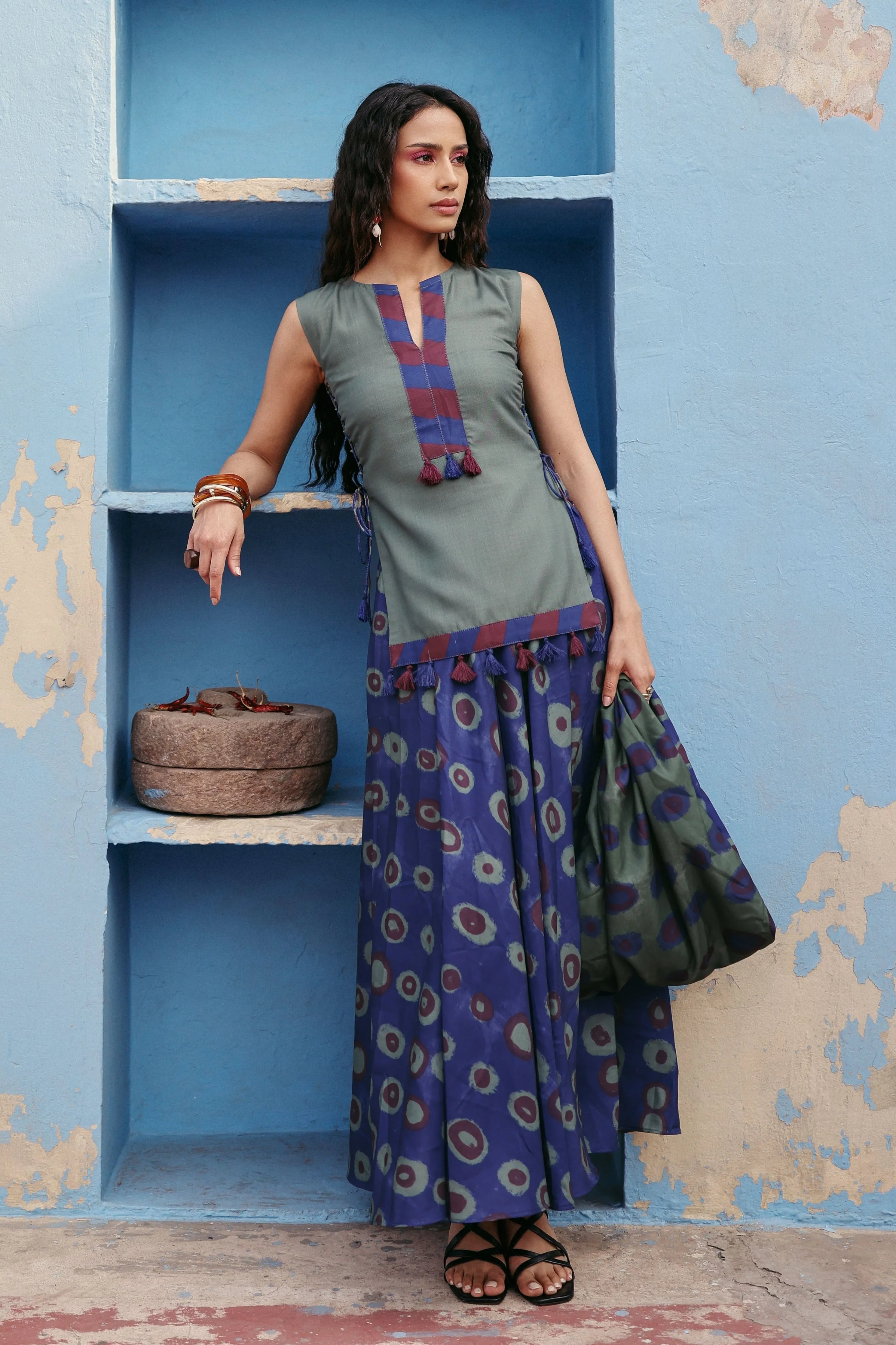 Boho Blue Top