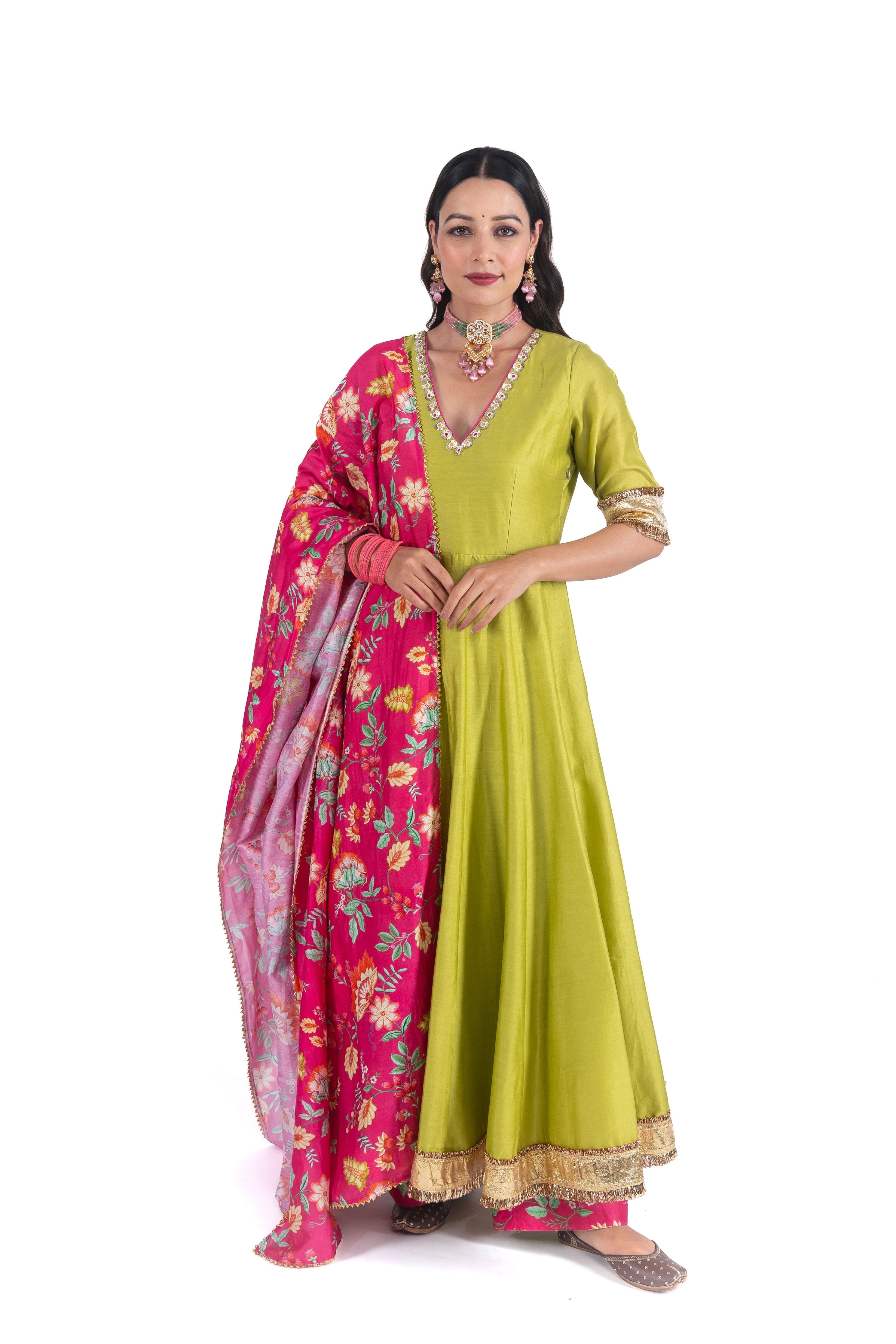 Firdaus Chanderi Anarkali Set