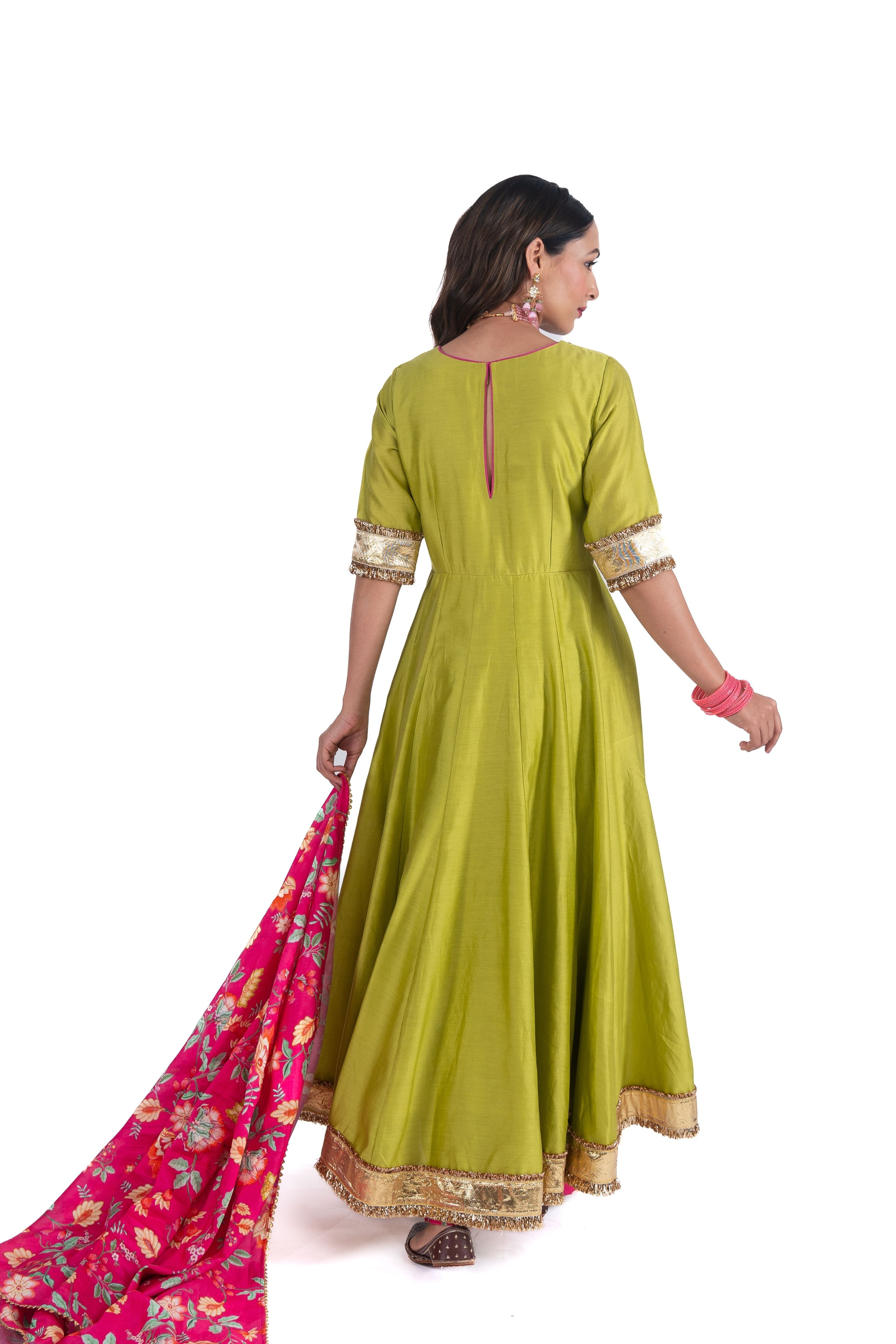 Firdaus Chanderi Anarkali Set