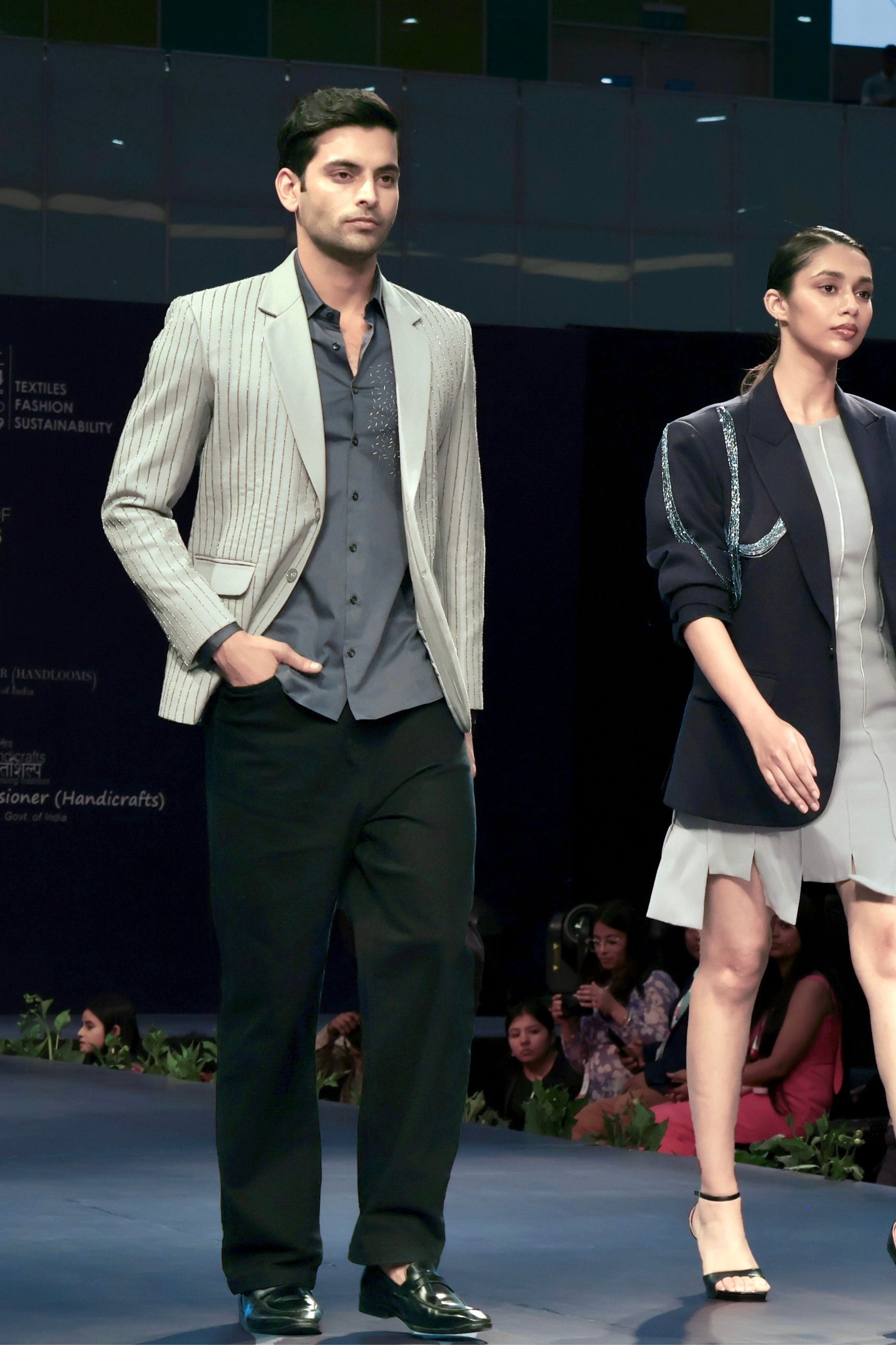 Grey Linear Blazer