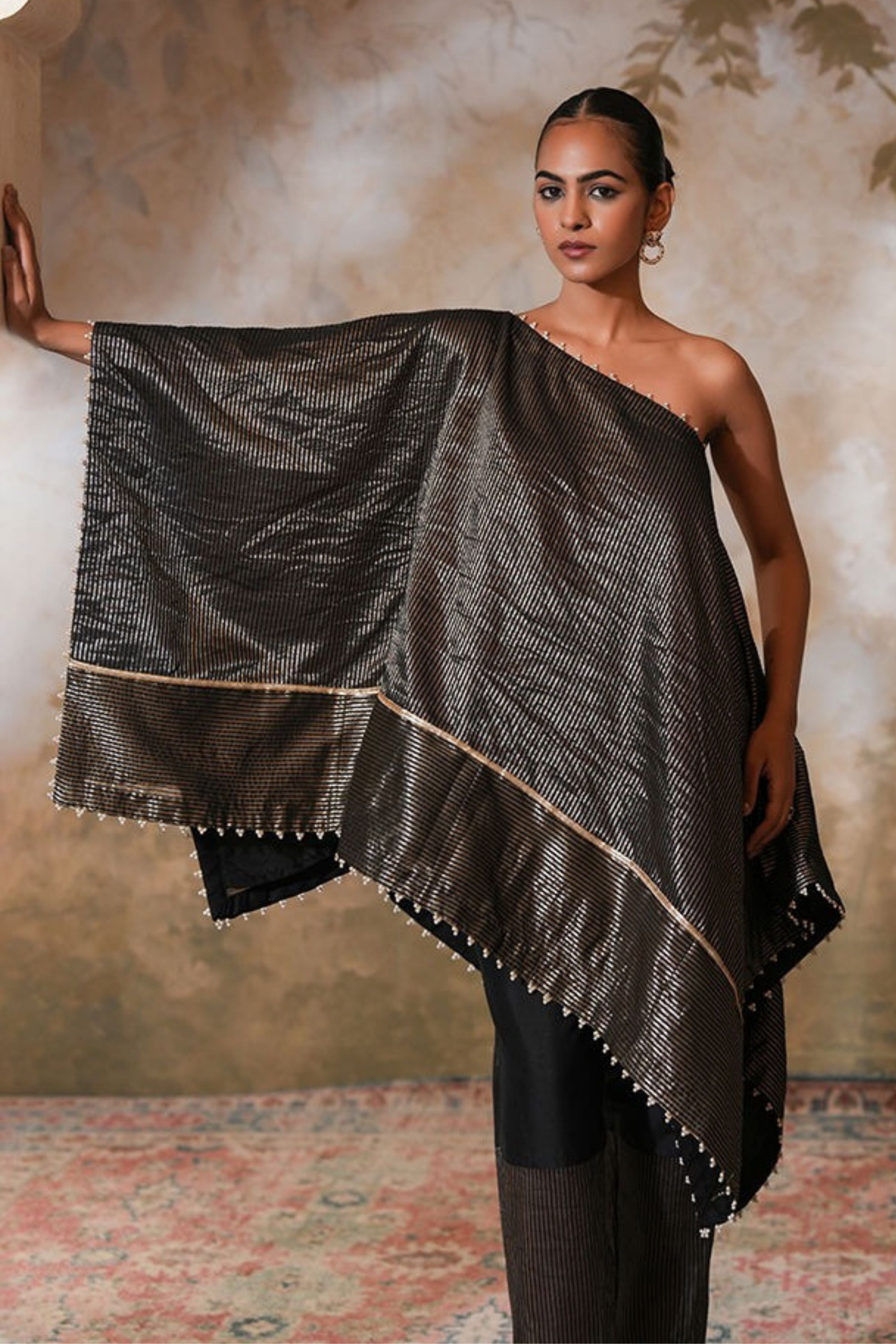 Kohl Tissue Silk Kaftan Set