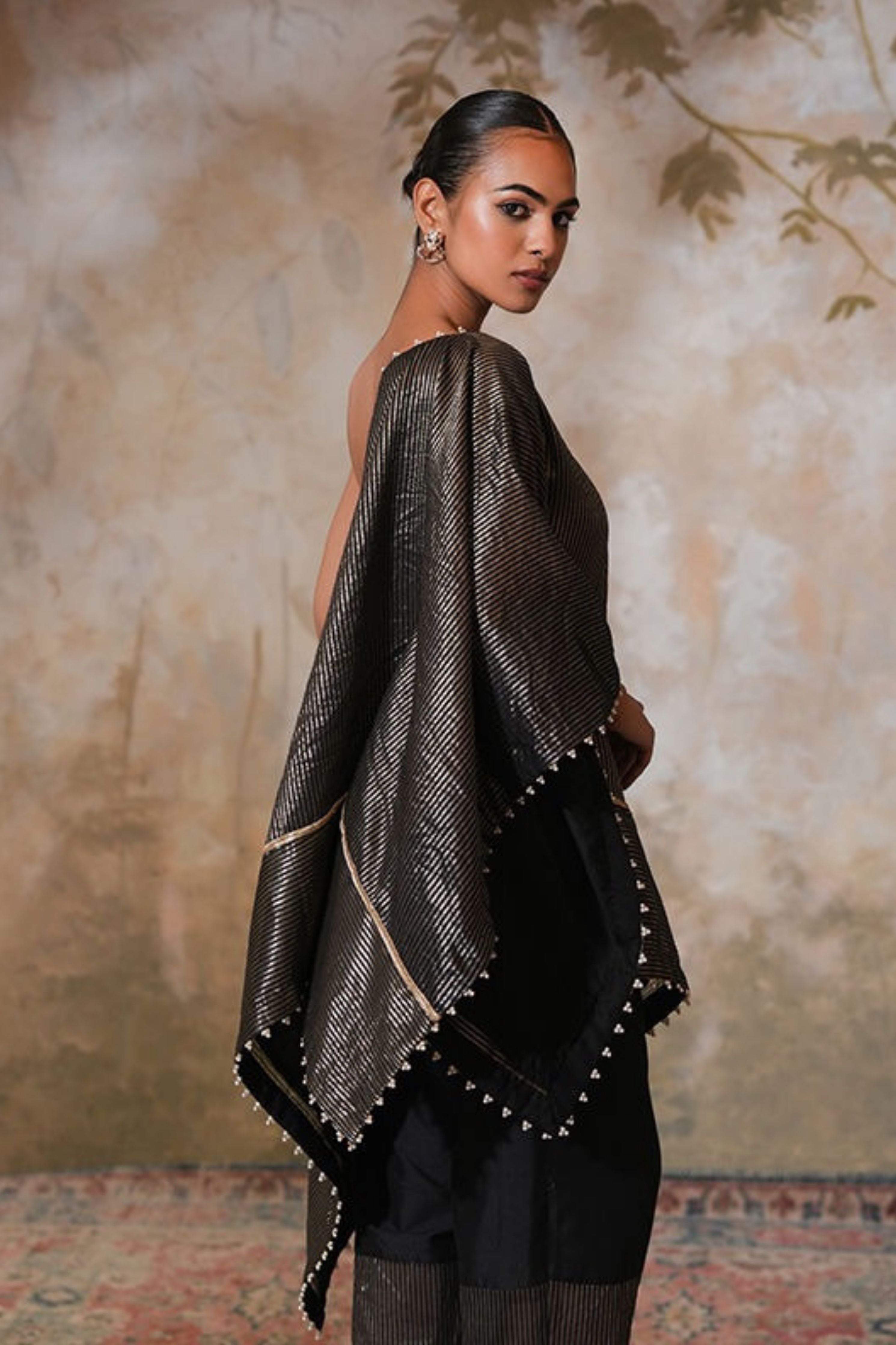 Kohl Tissue Silk Kaftan Set