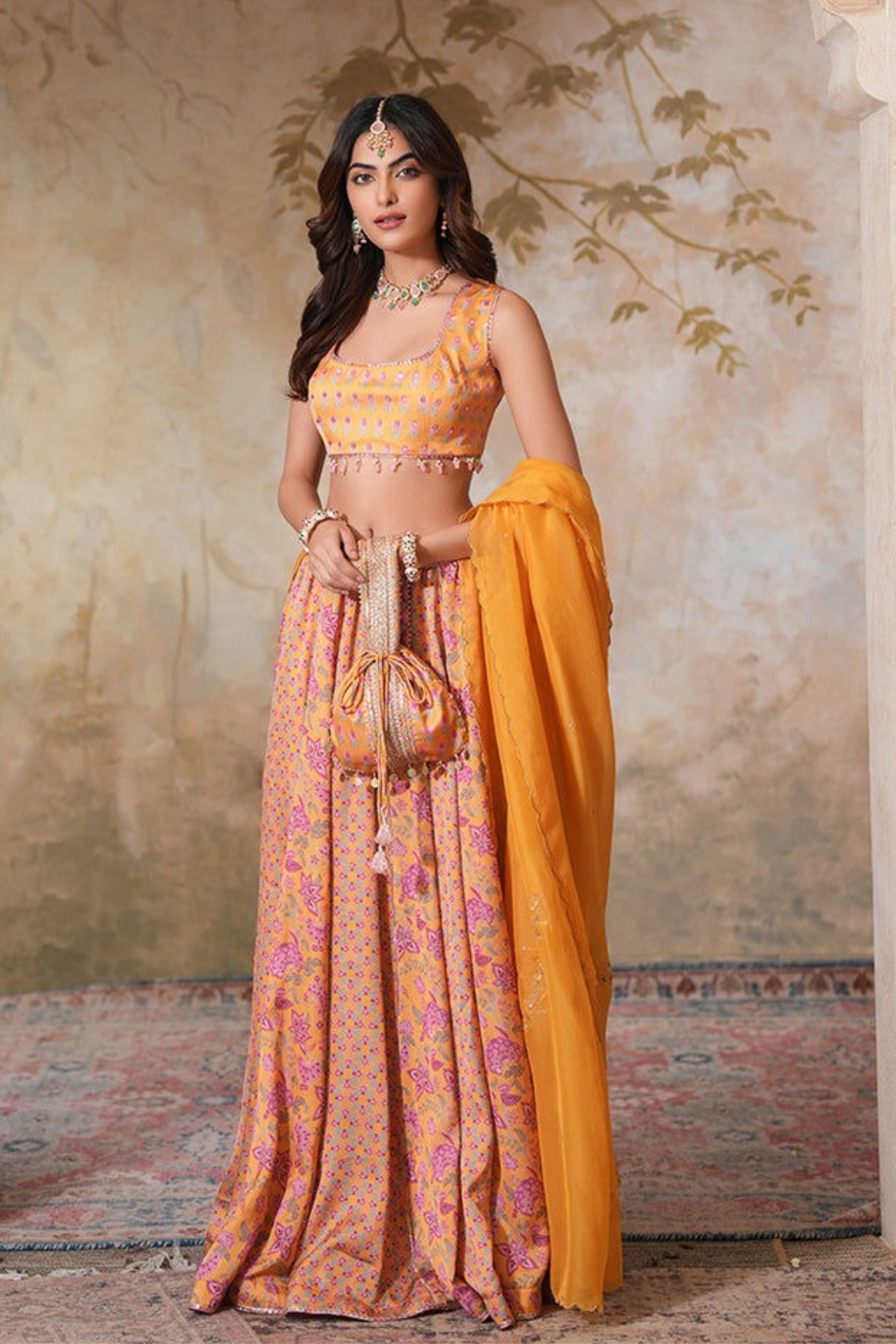 Kesariya Heer Lehenga Set With Dupatta