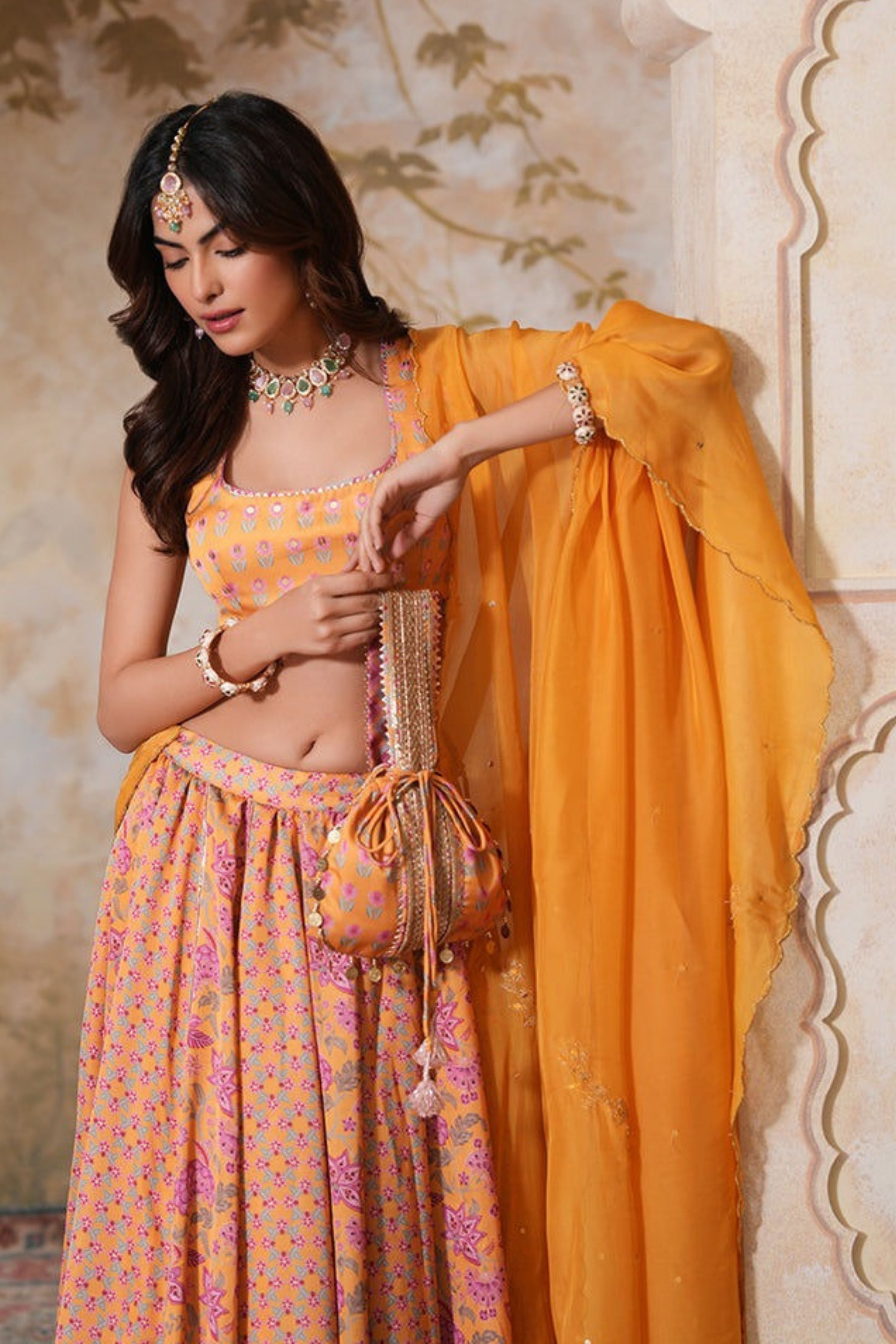 Kesariya Heer Lehenga Set With Dupatta