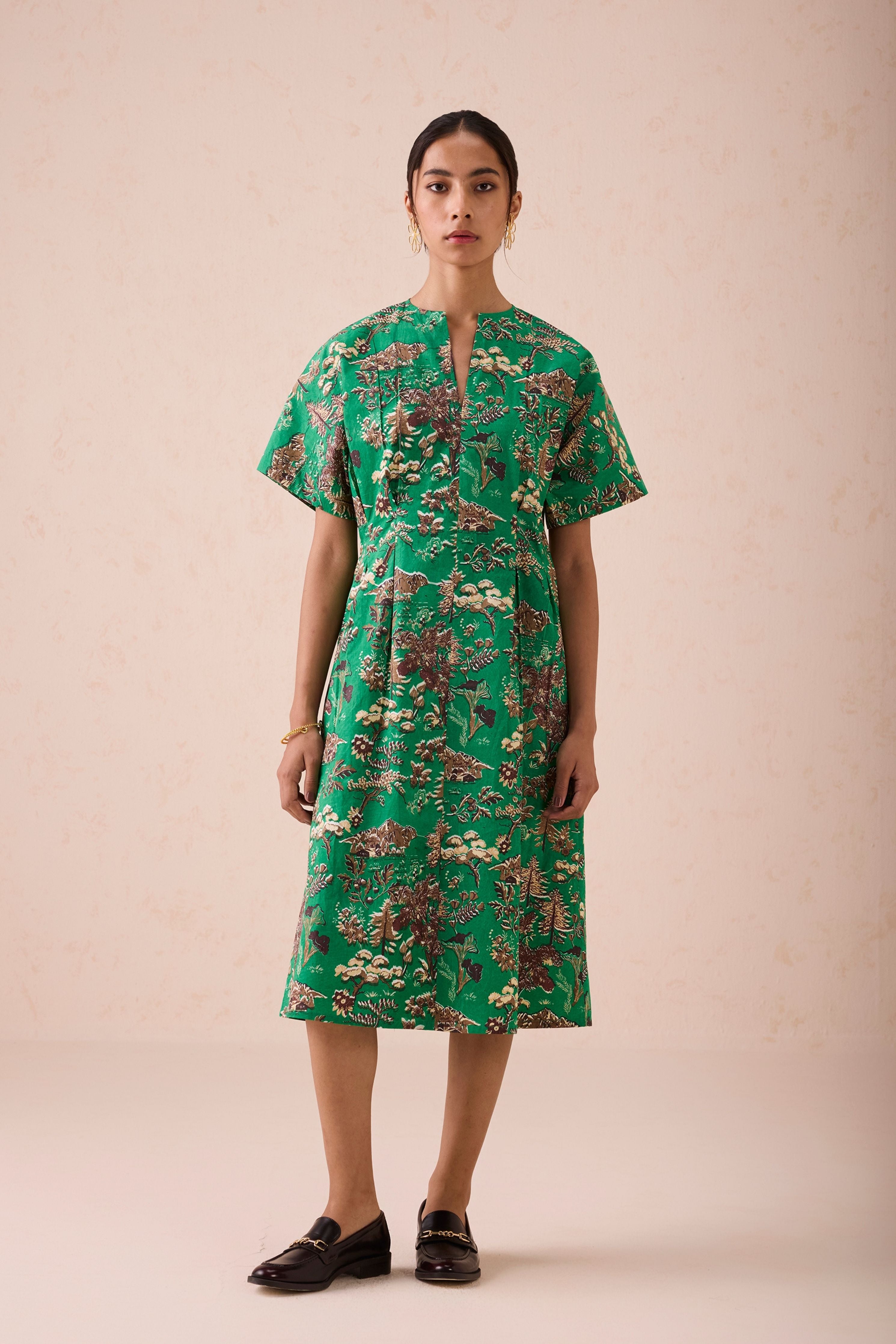 Green Fields Organic Cotton Midi Dress