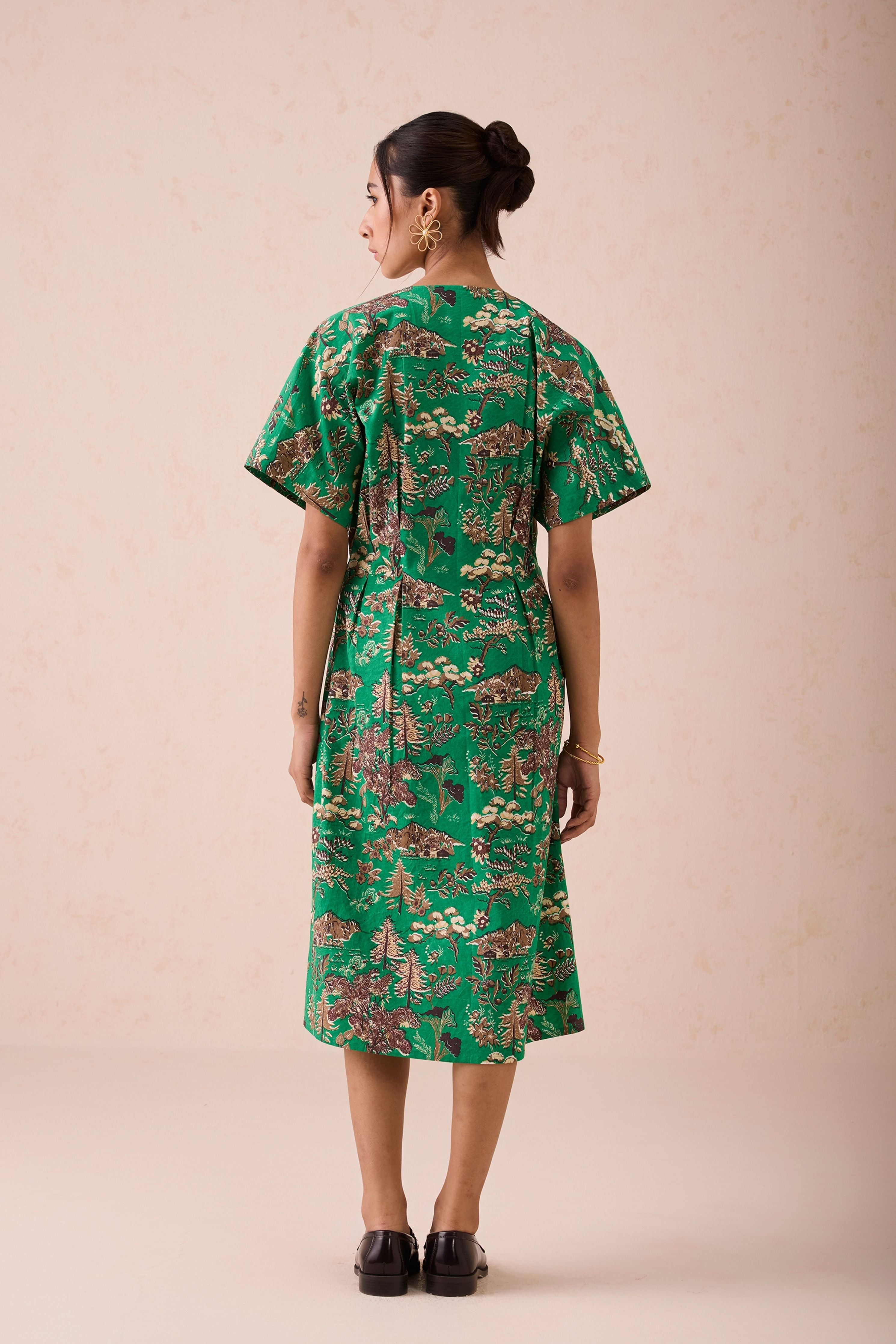 Green Fields Organic Cotton Midi Dress