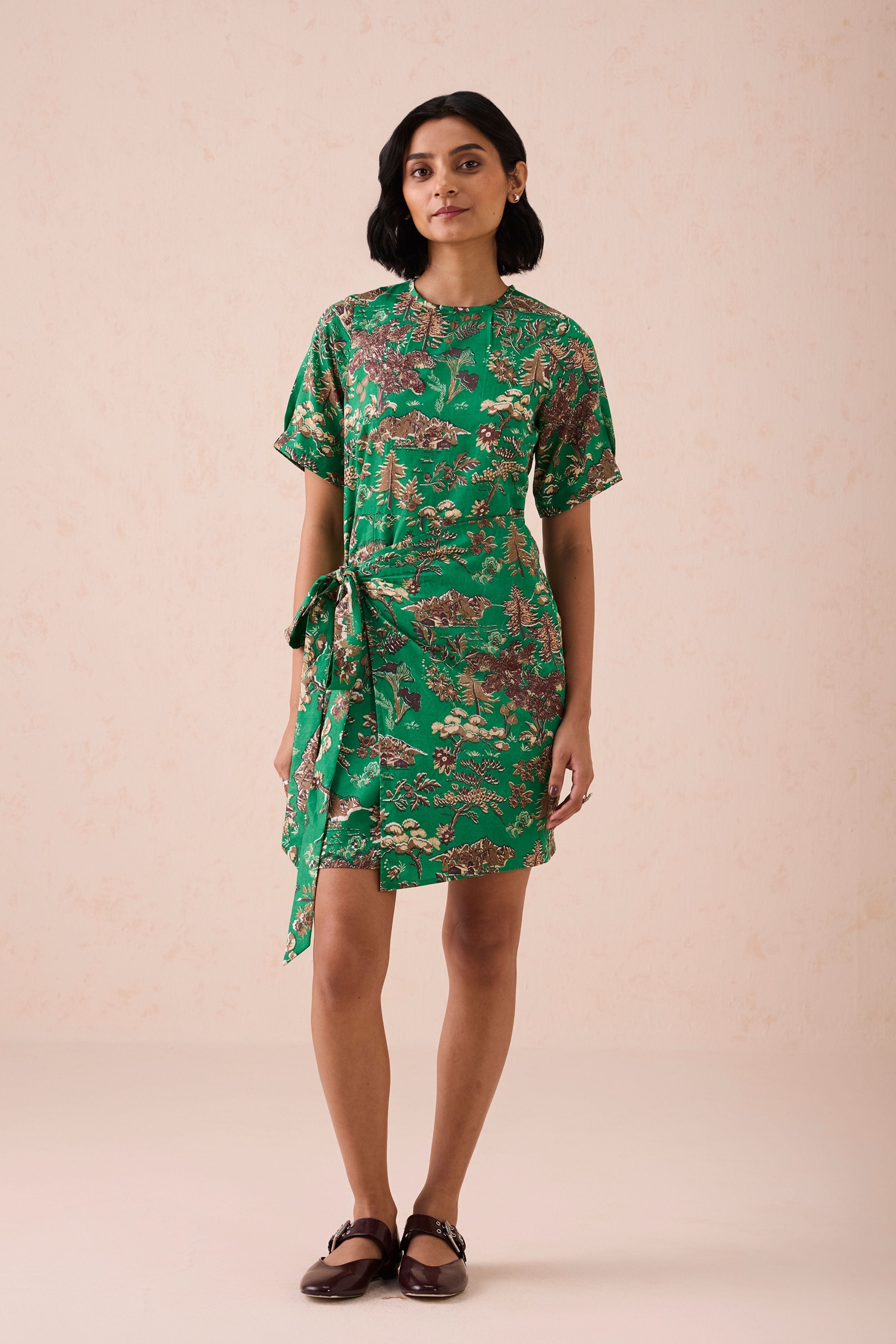Green Fields Tencel Wrap Dress