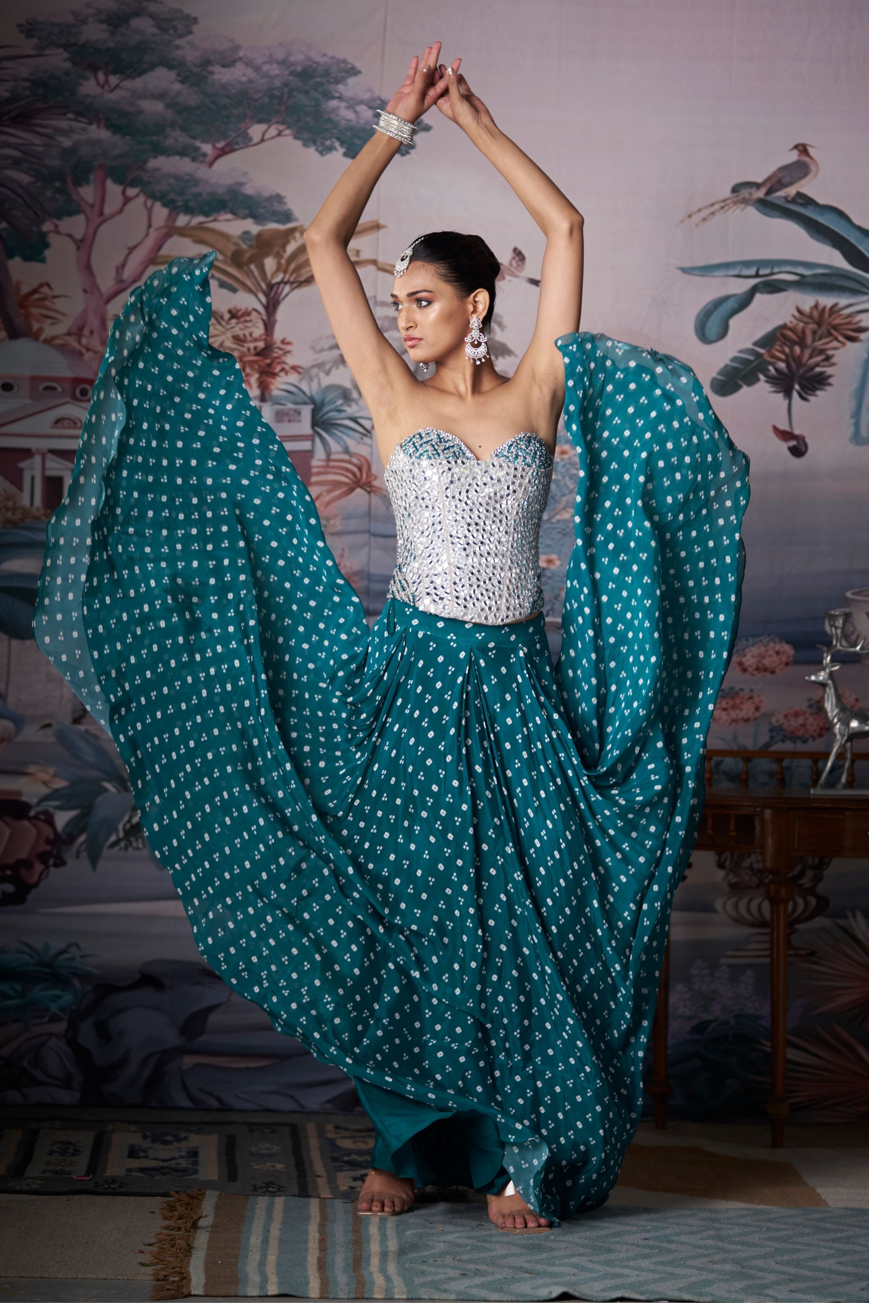 Green Goddess Lehenga set