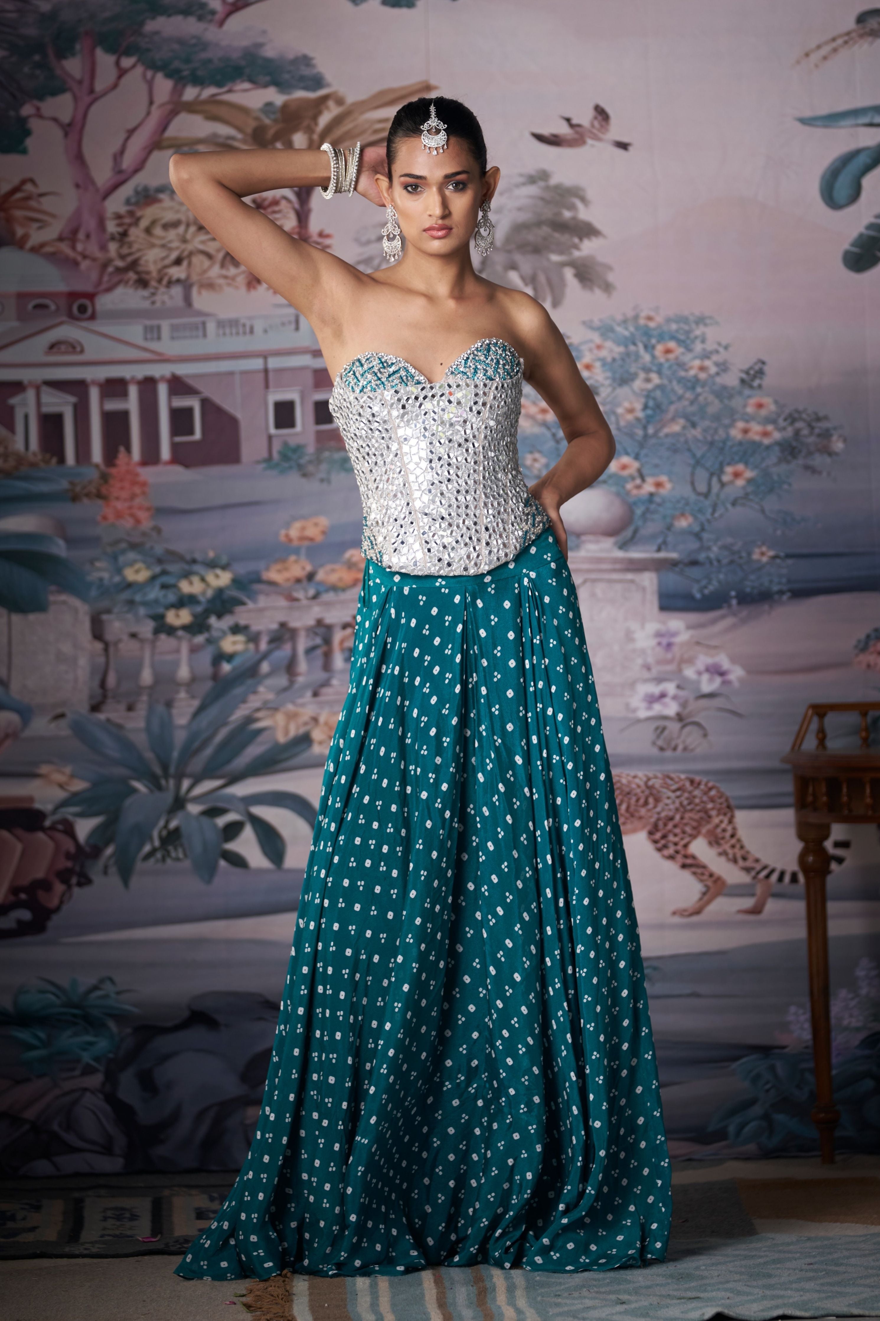 Green Goddess Lehenga set