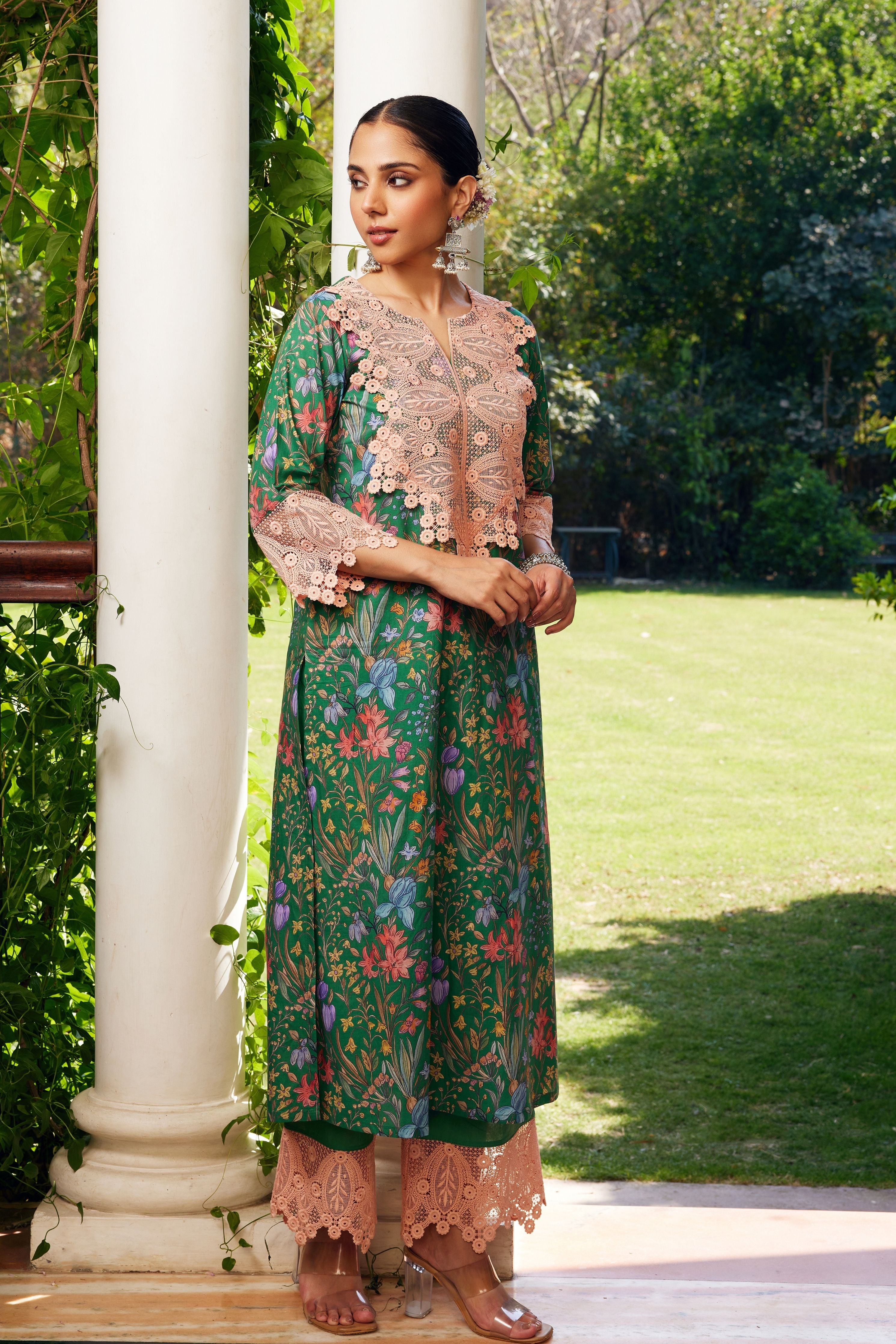 Green Gulzaar Printed Kurta Set