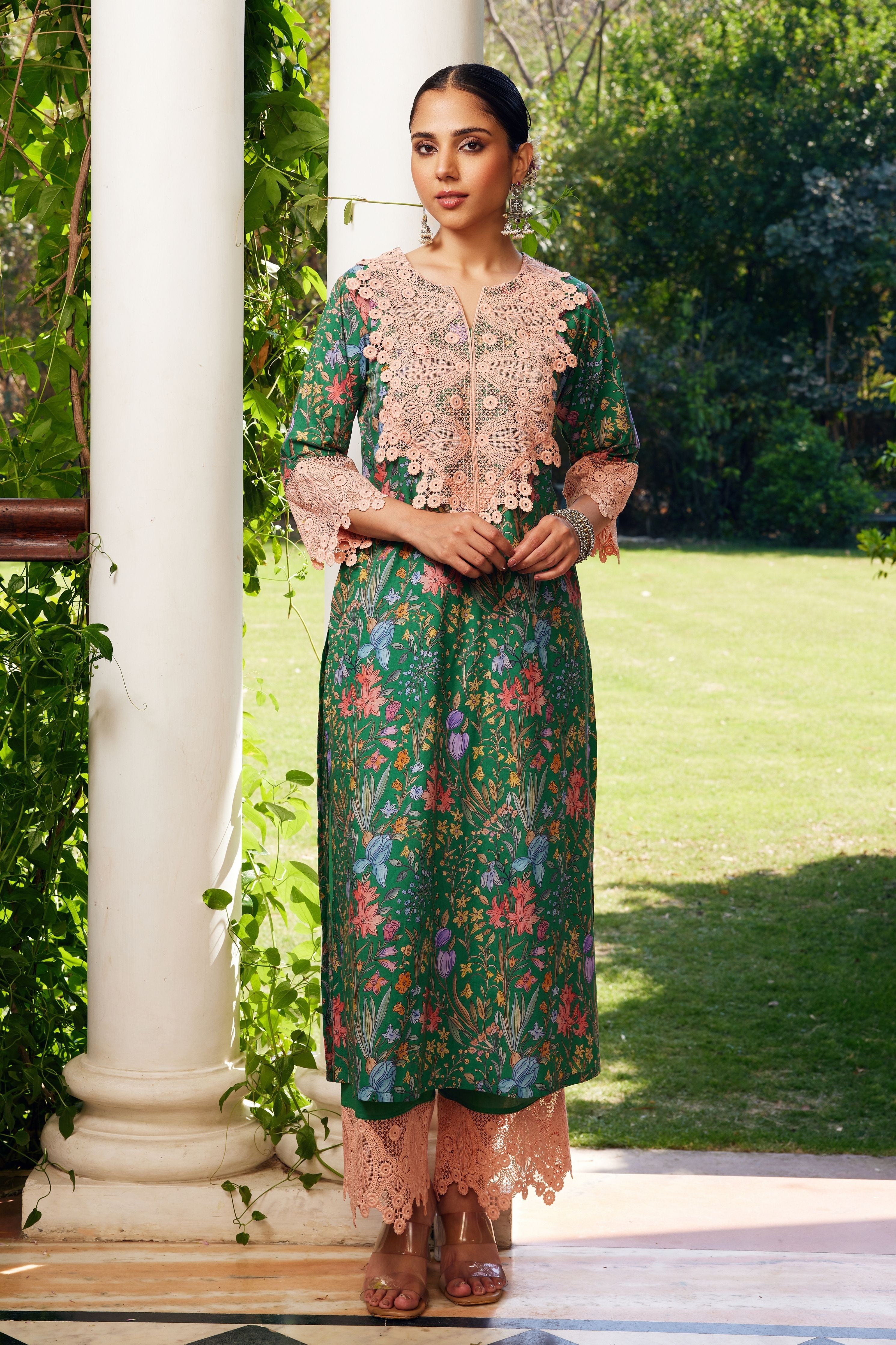 Green Gulzaar Printed Kurta Set