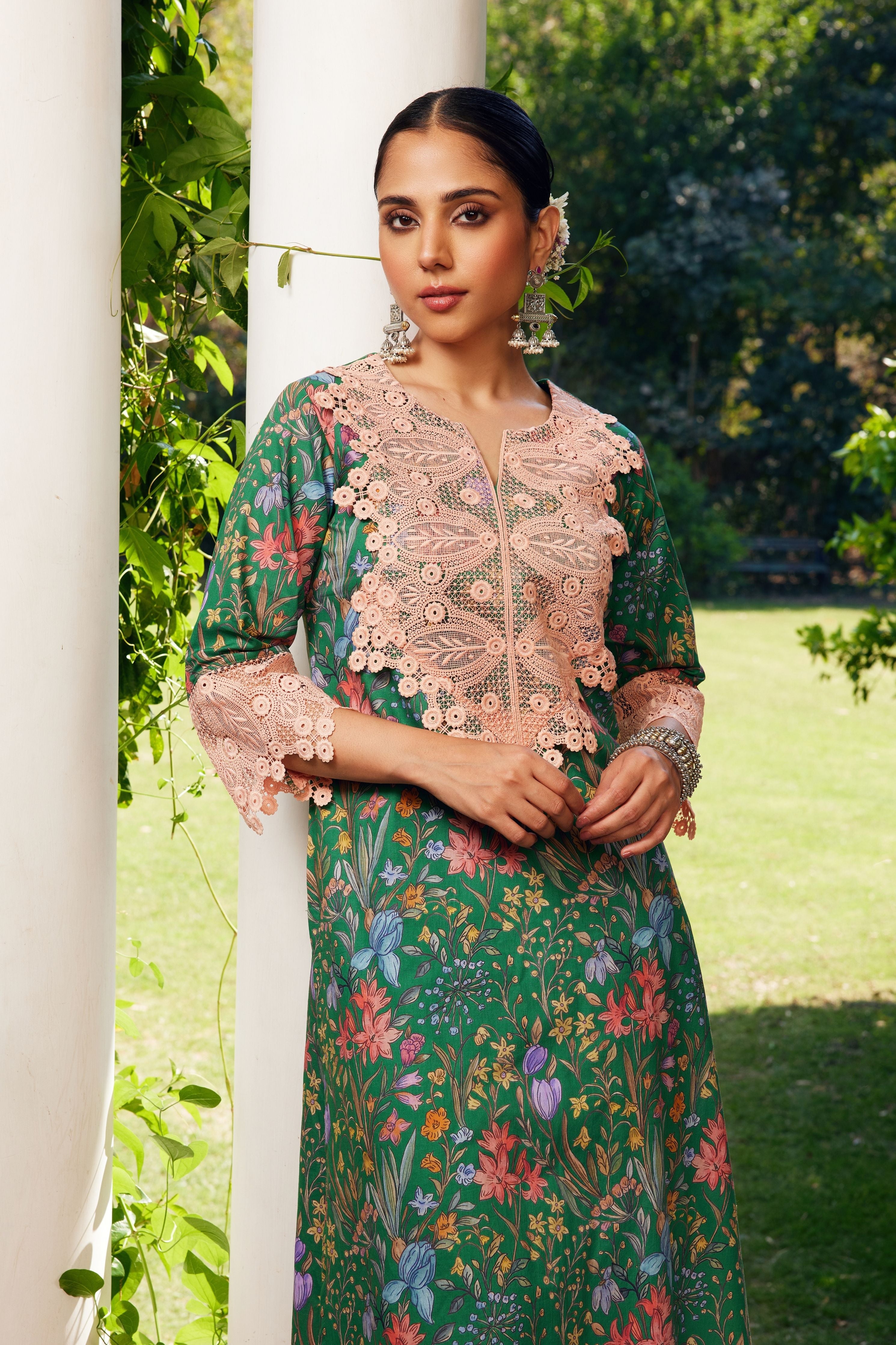Green Gulzaar Printed Kurta Set
