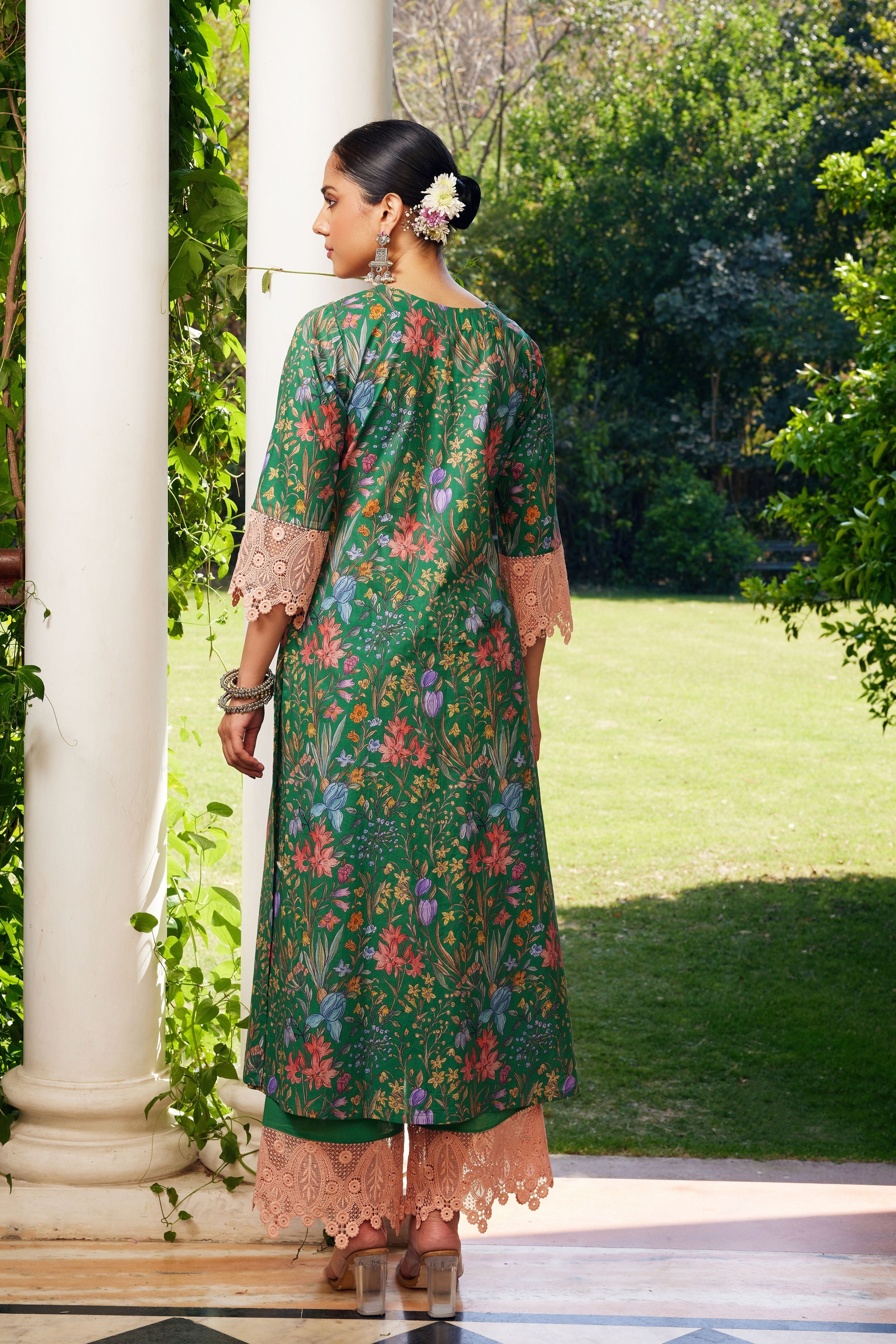 Green Gulzaar Printed Kurta Set