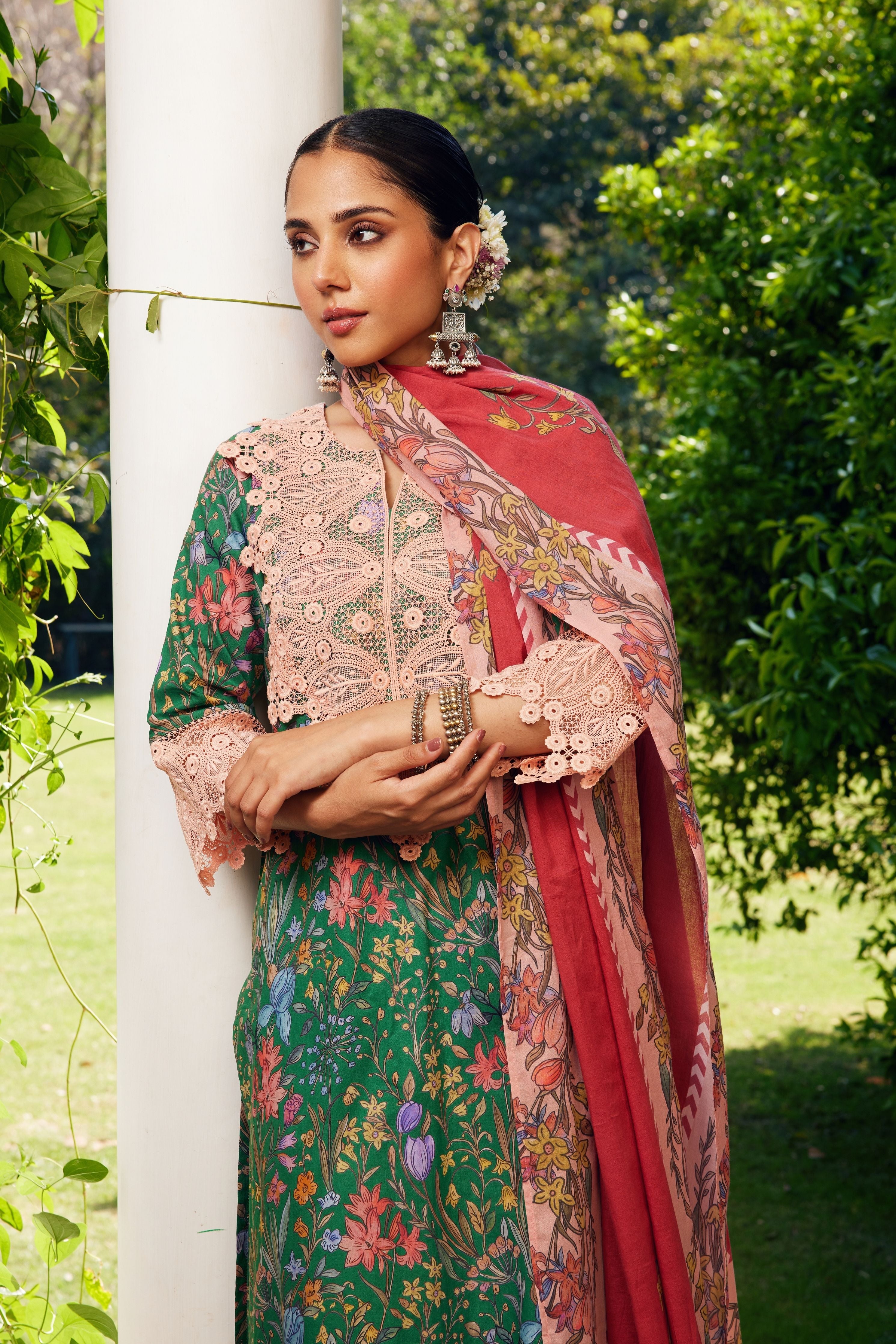 Green Gulzaar Printed Kurta Set