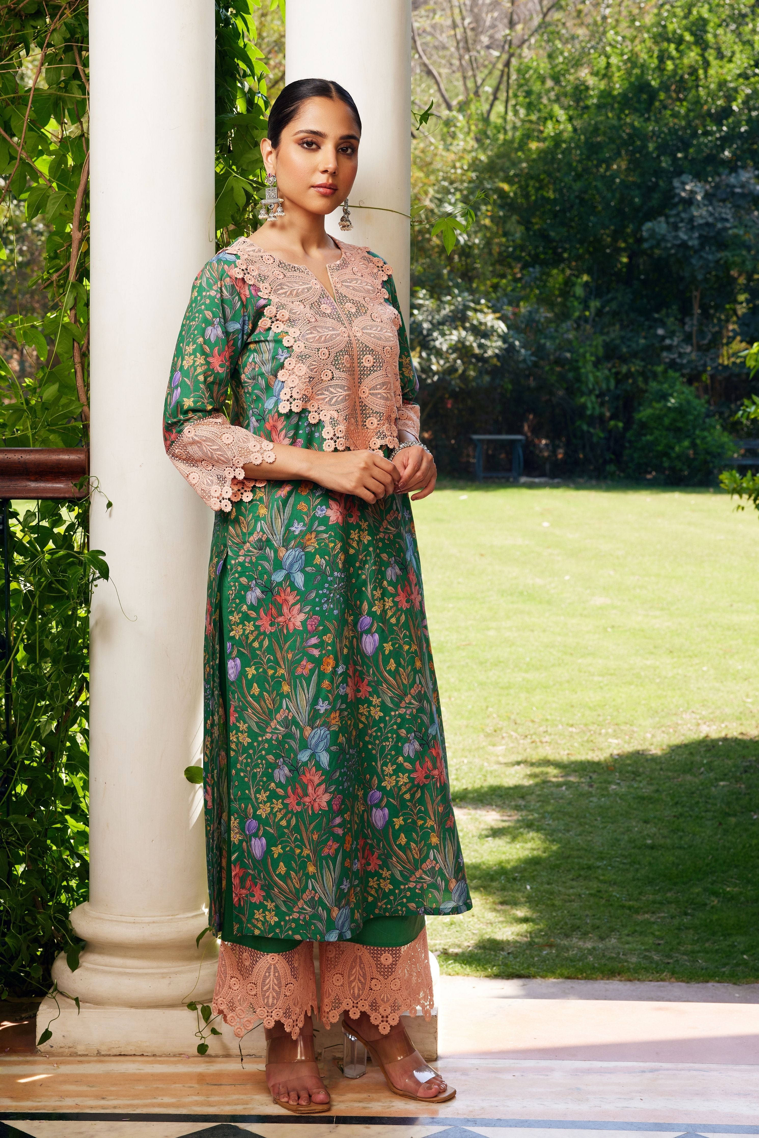 Green Gulzaar Printed Kurta Set