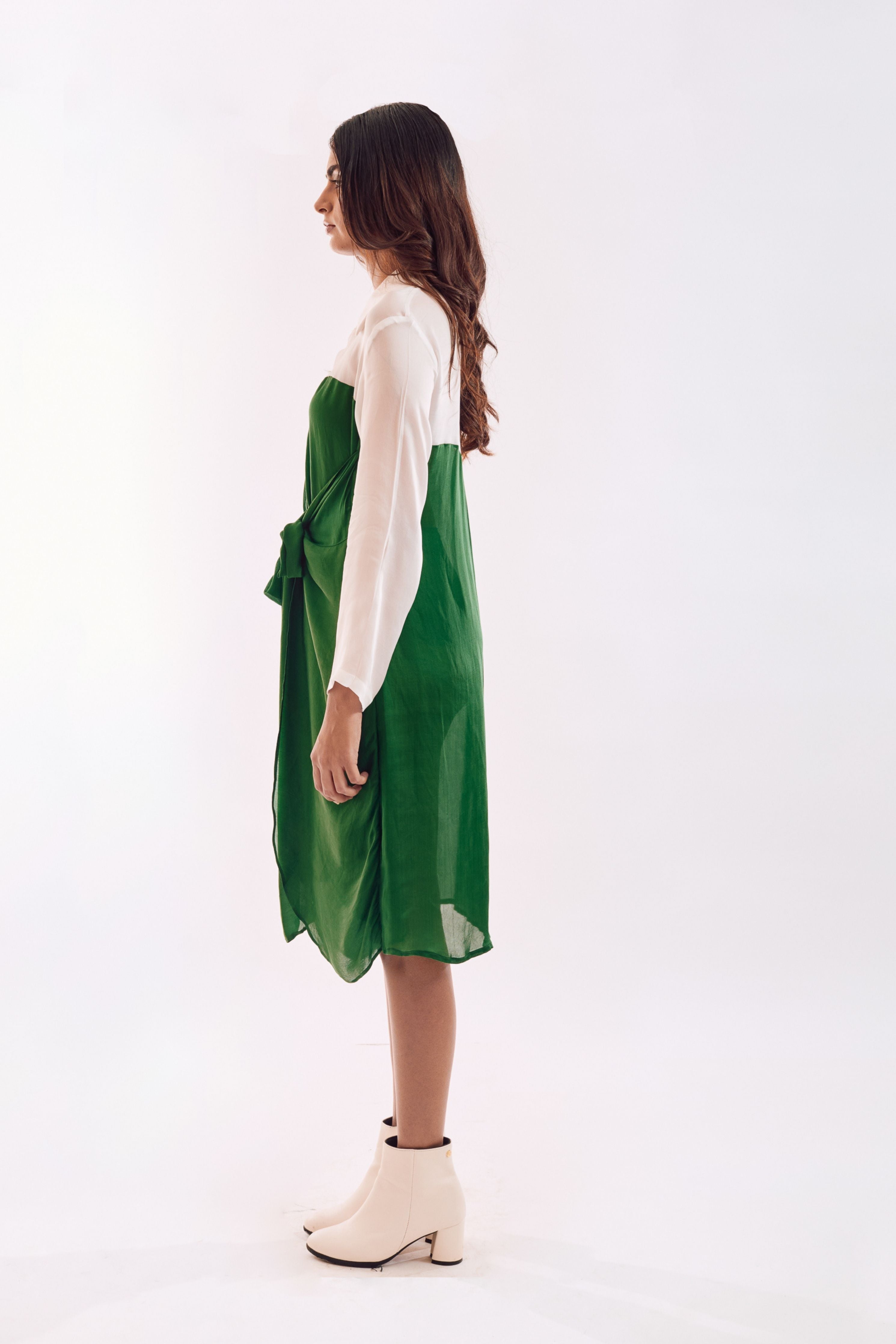 Green Half Tie Dress