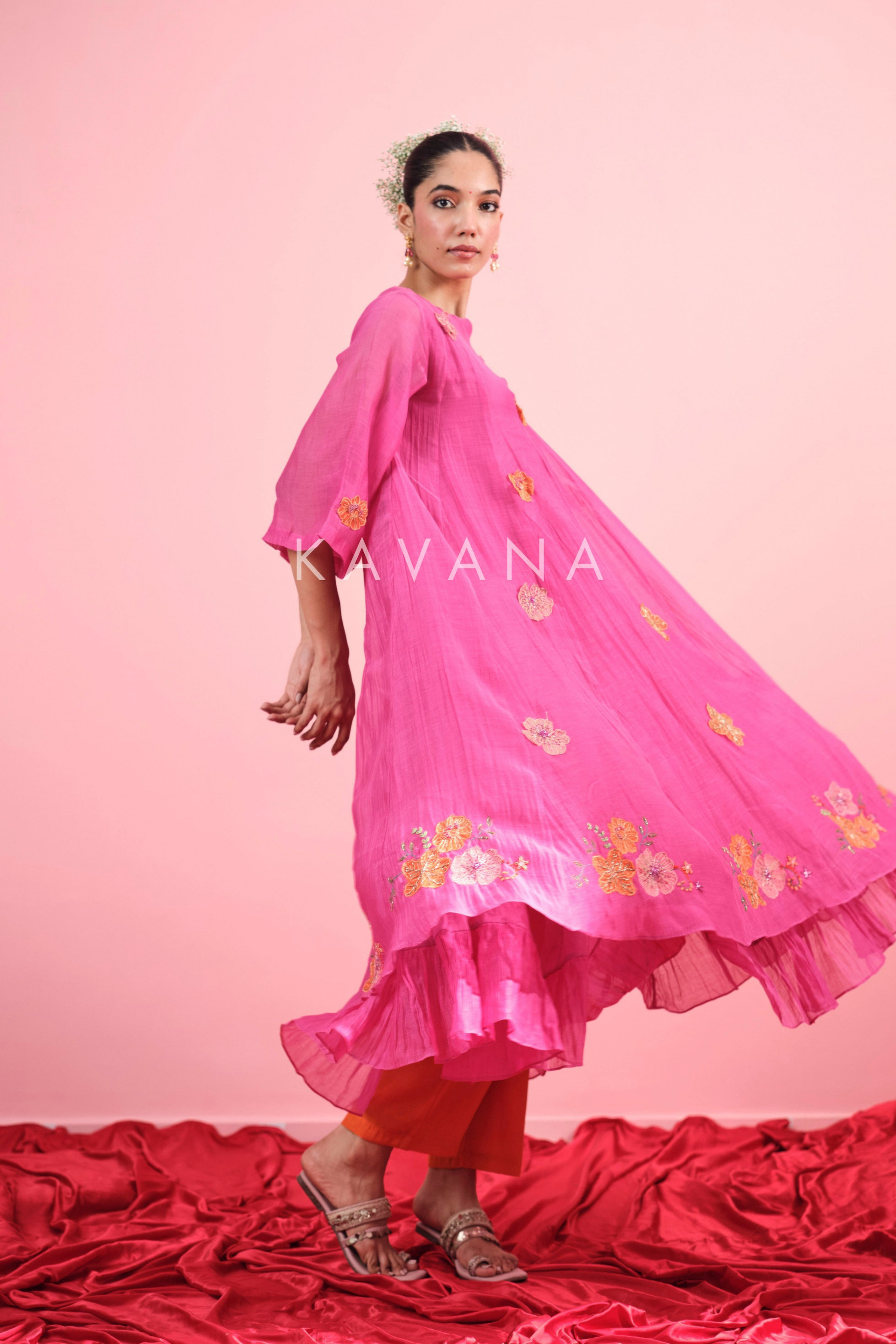 Gulabi Baag Chanderi Kurta Set
