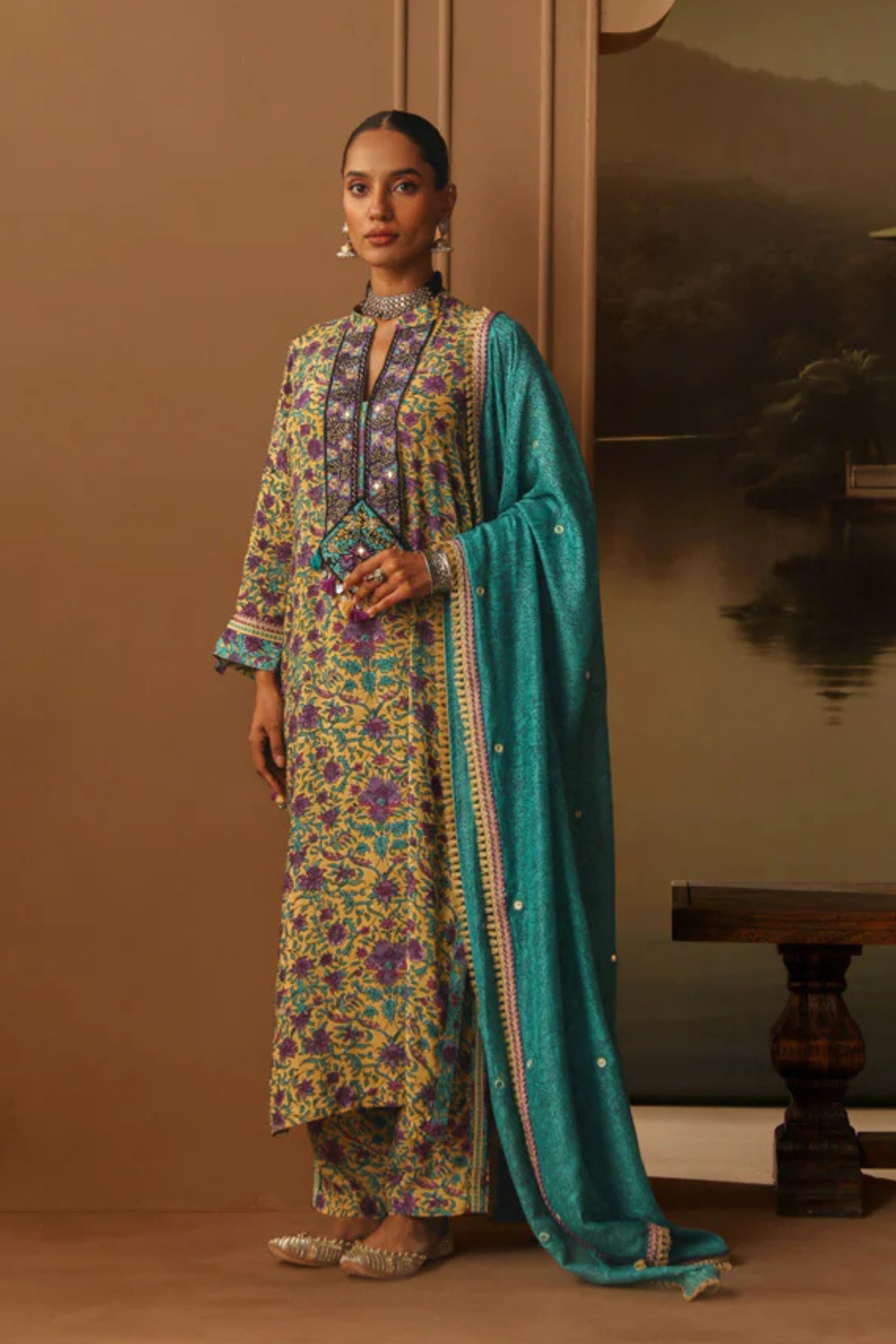 Gulshan Straight Long Kurta With Pant And Dupatta