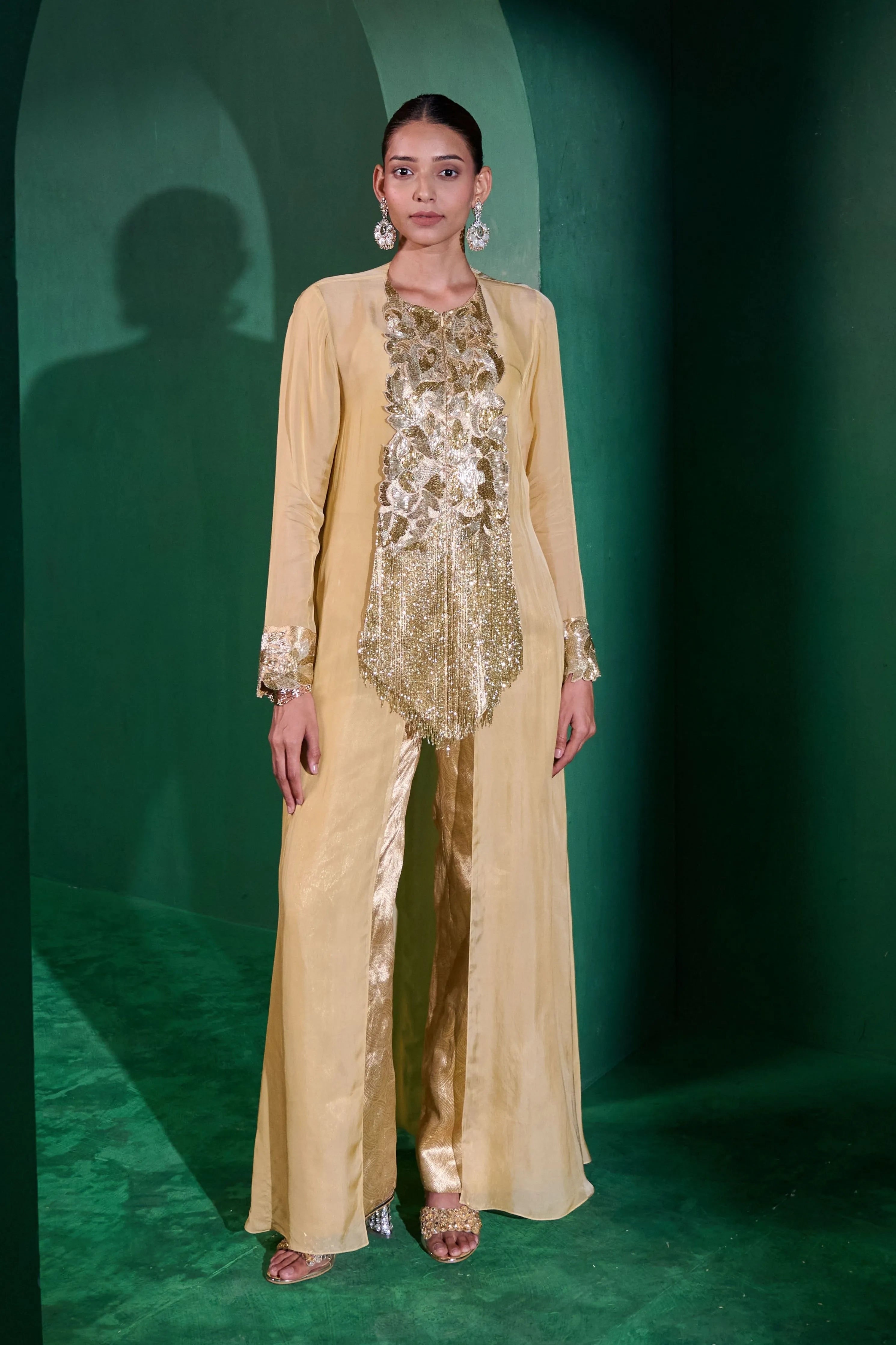 Gulzar Gilded Dress With Pants