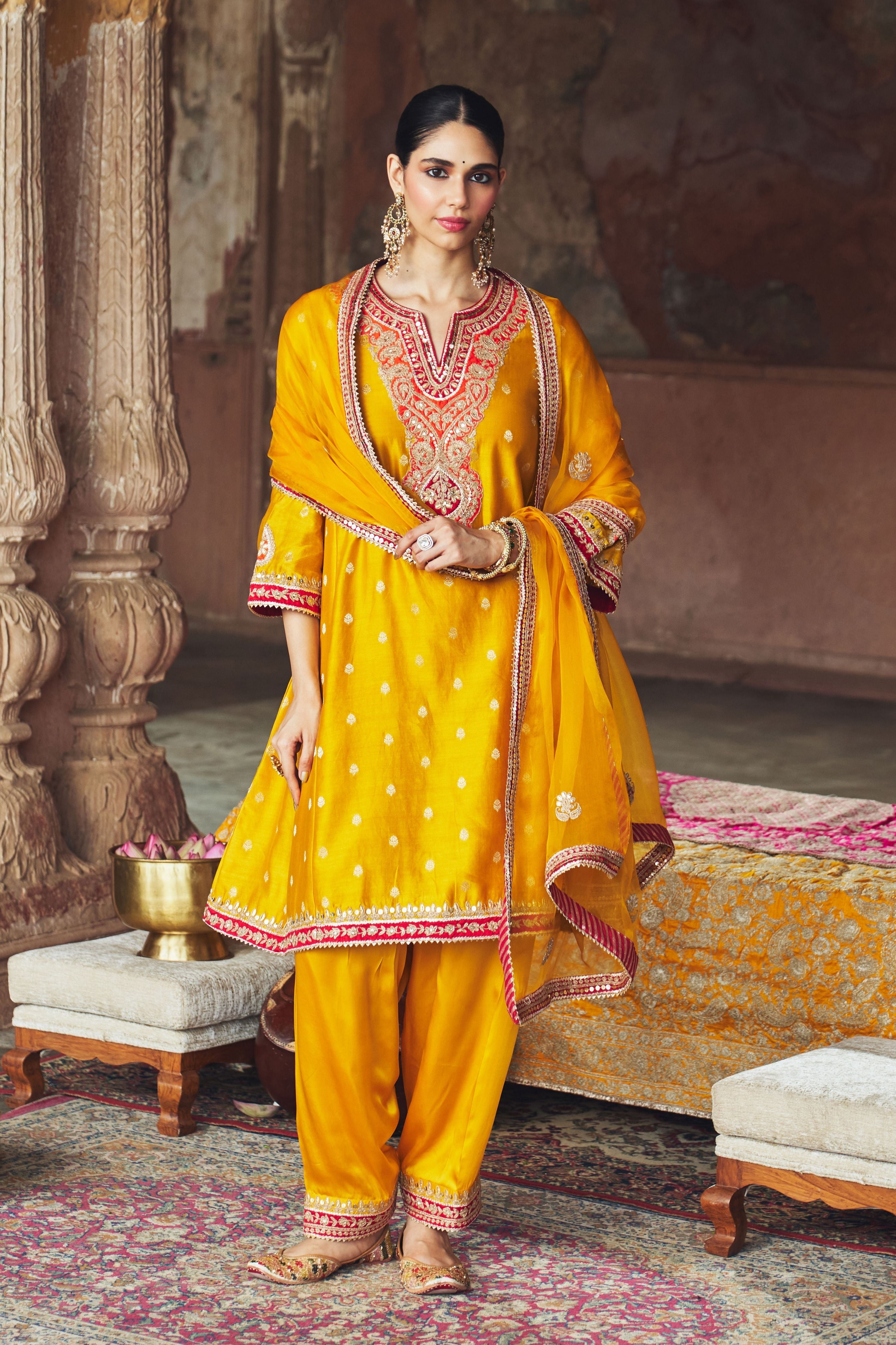 Hafsa Mustard Chauga With Salwar