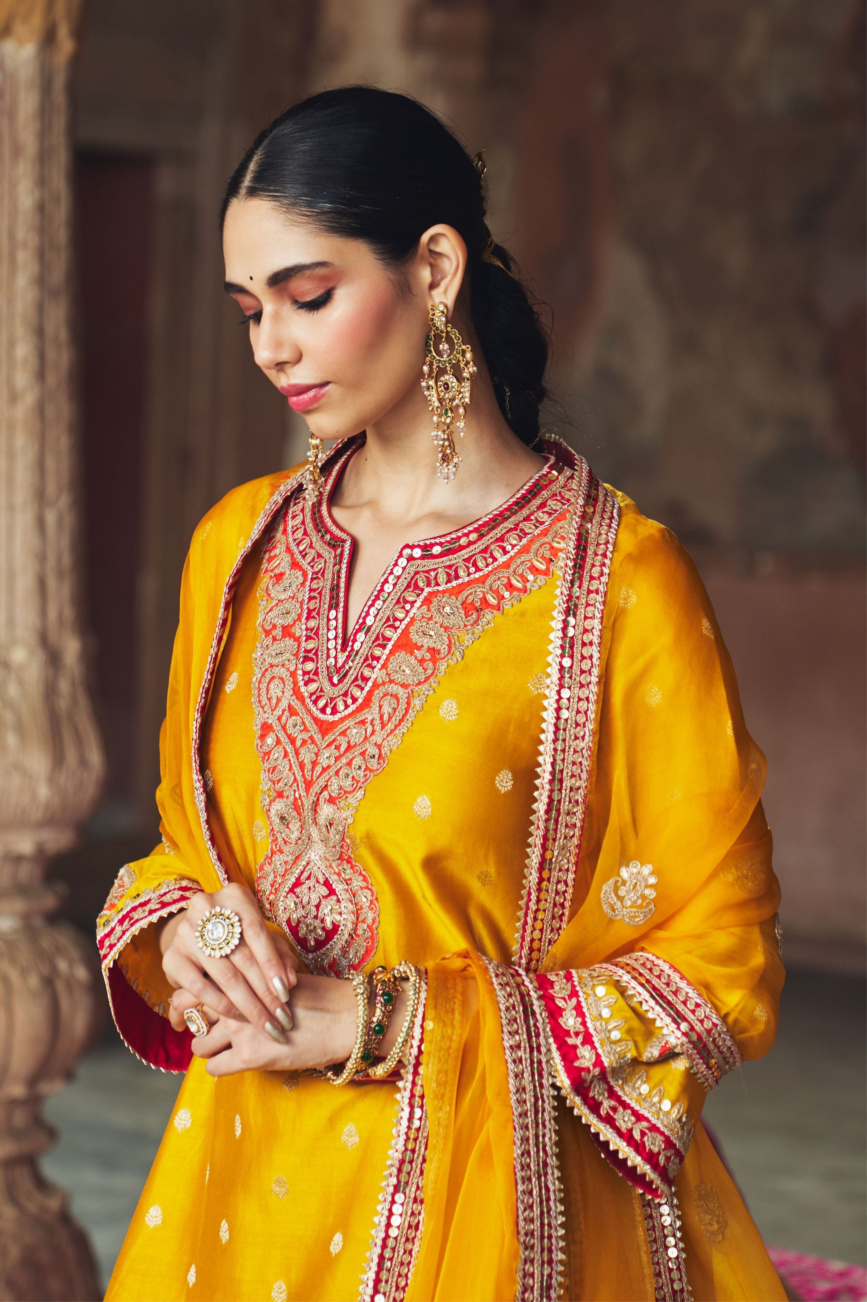 Hafsa Mustard Chauga With Salwar