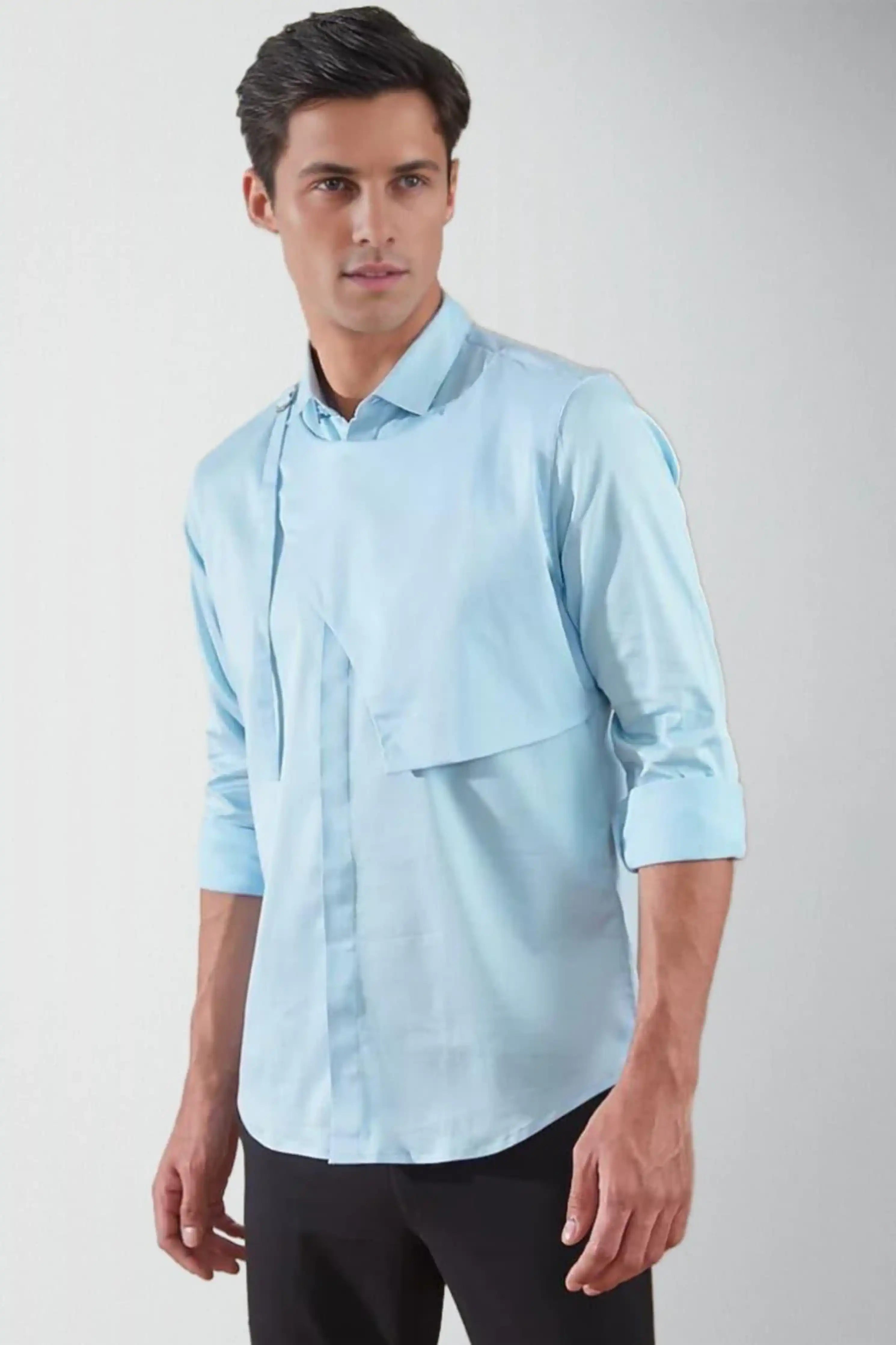 Panel Blue Shirt
