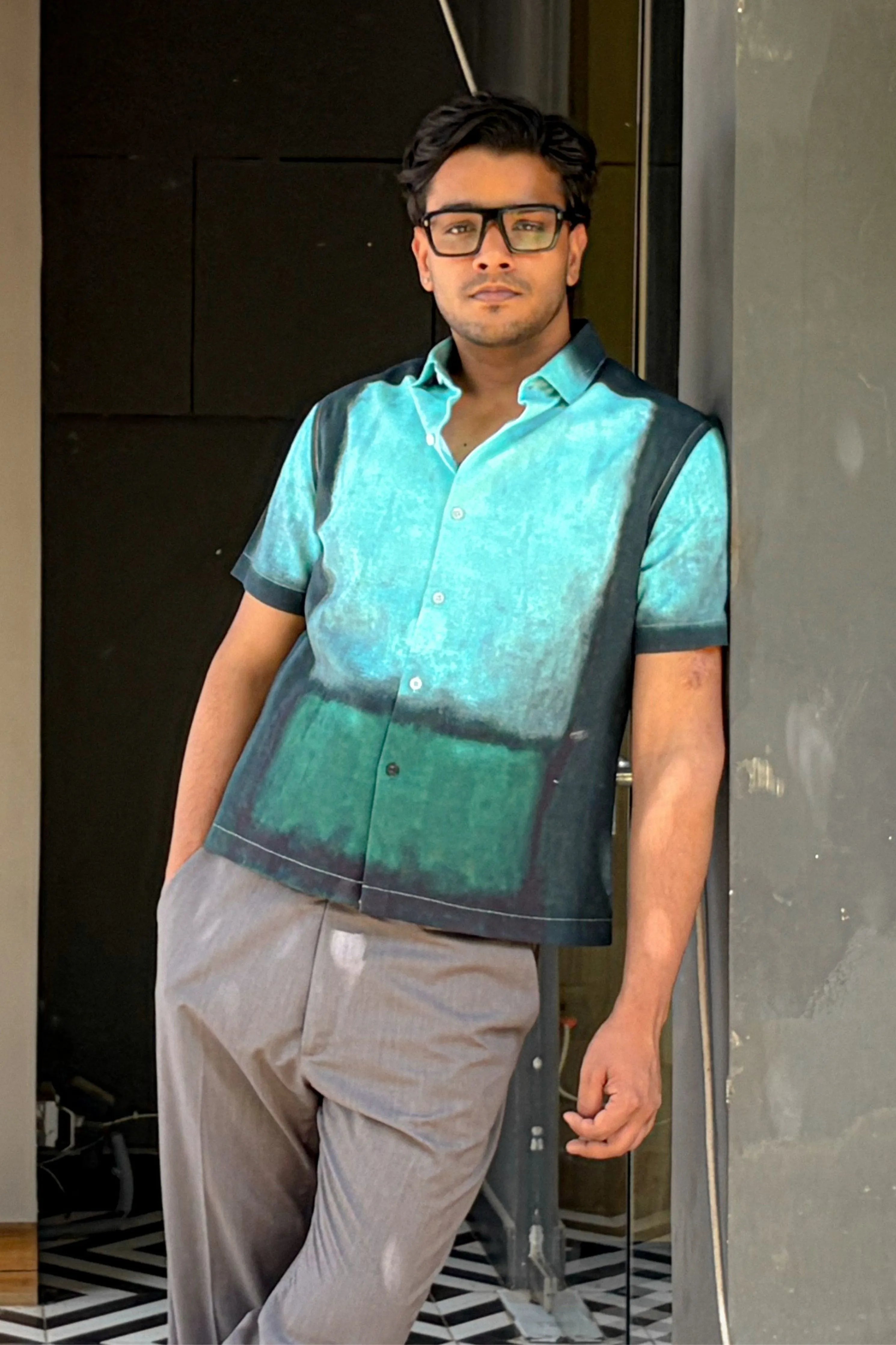 Forest Teal Green Gradient Shirt
