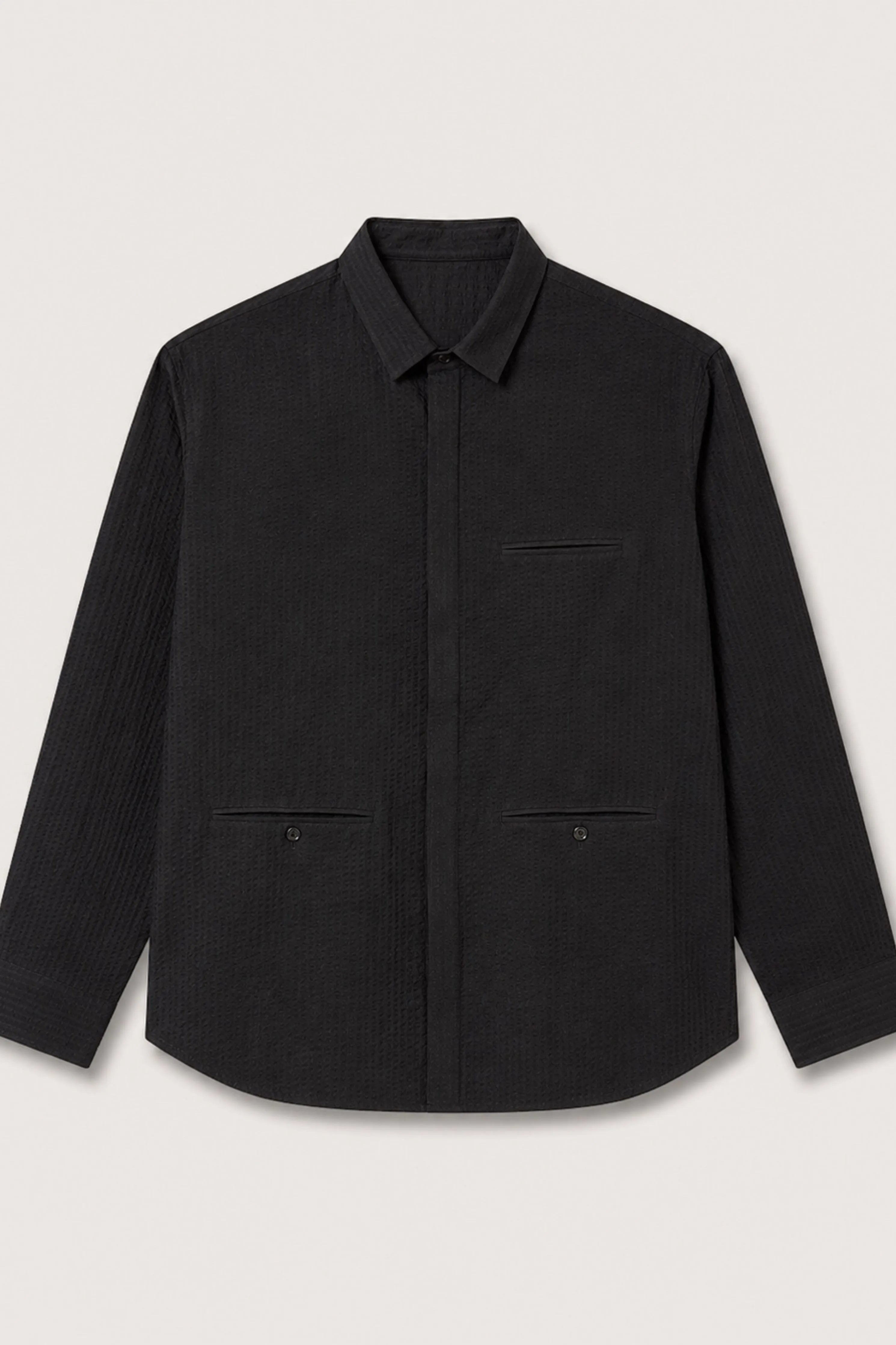Classic Seersucker Shirt With Back Detail