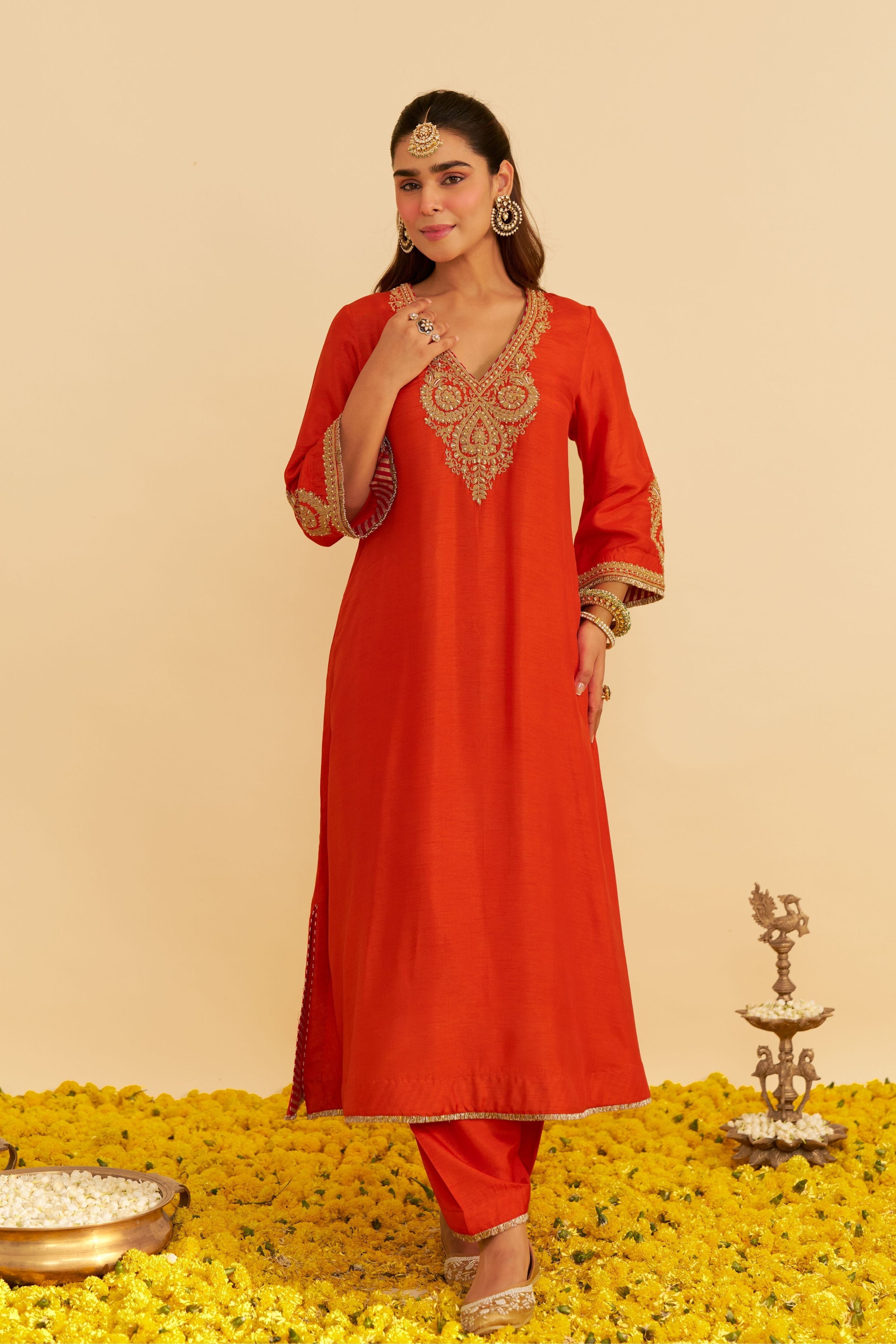 Haayat Long Kaftan With Salwar And Dupatta