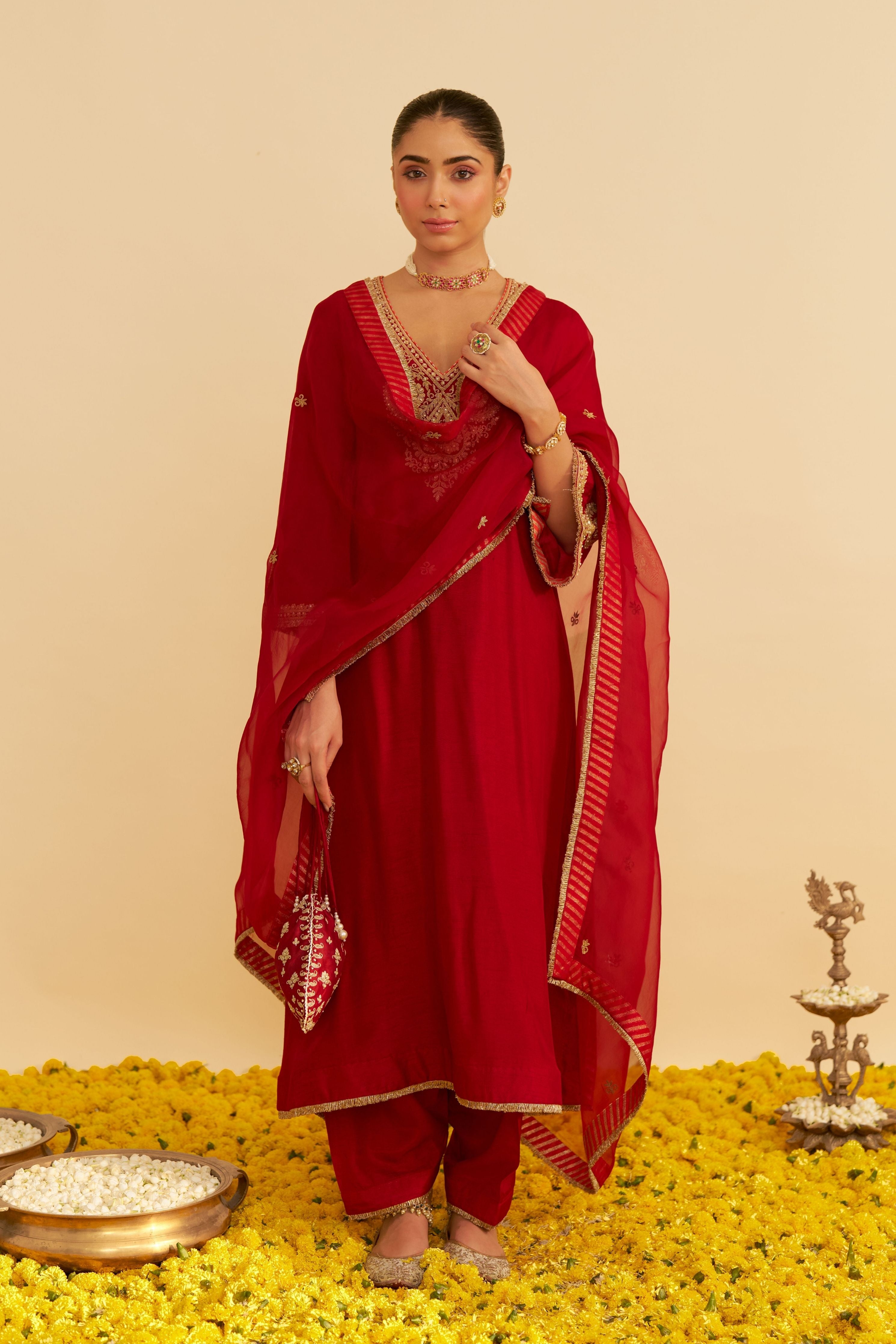 Haayat Long Kaftan With Salwar And Dupatta