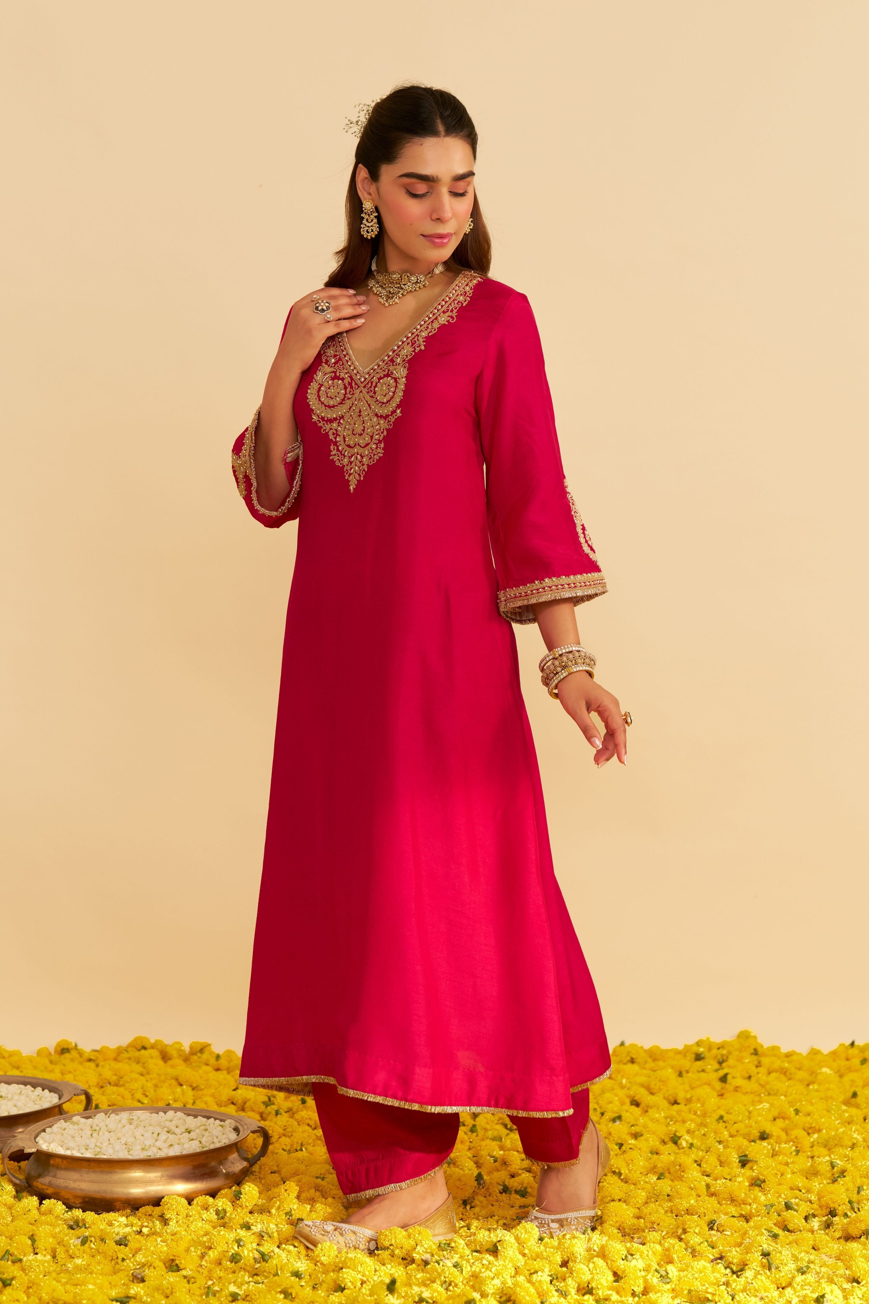 Haayat Long Kaftan With Salwar And Dupatta