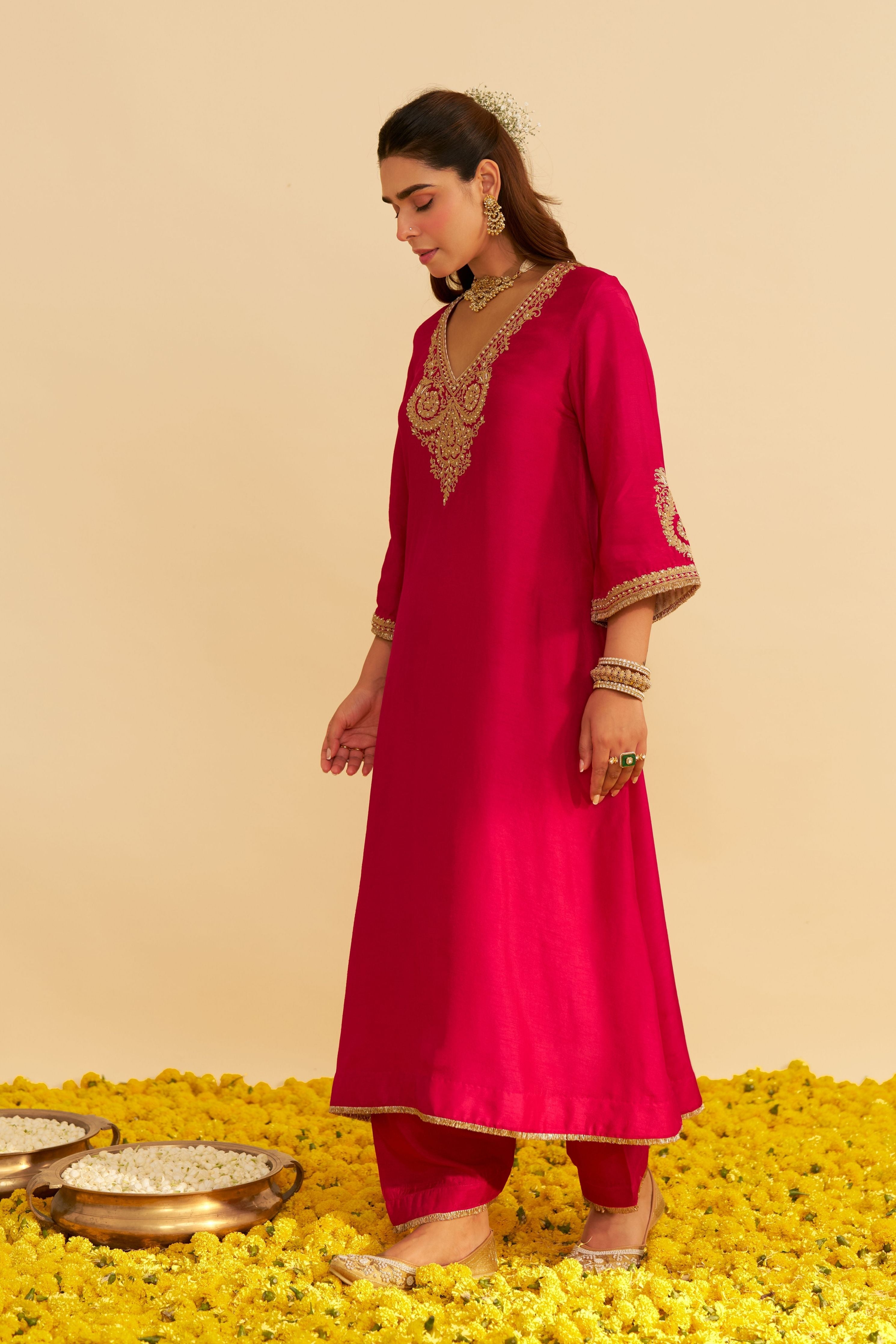 Haayat Long Kaftan With Salwar And Dupatta