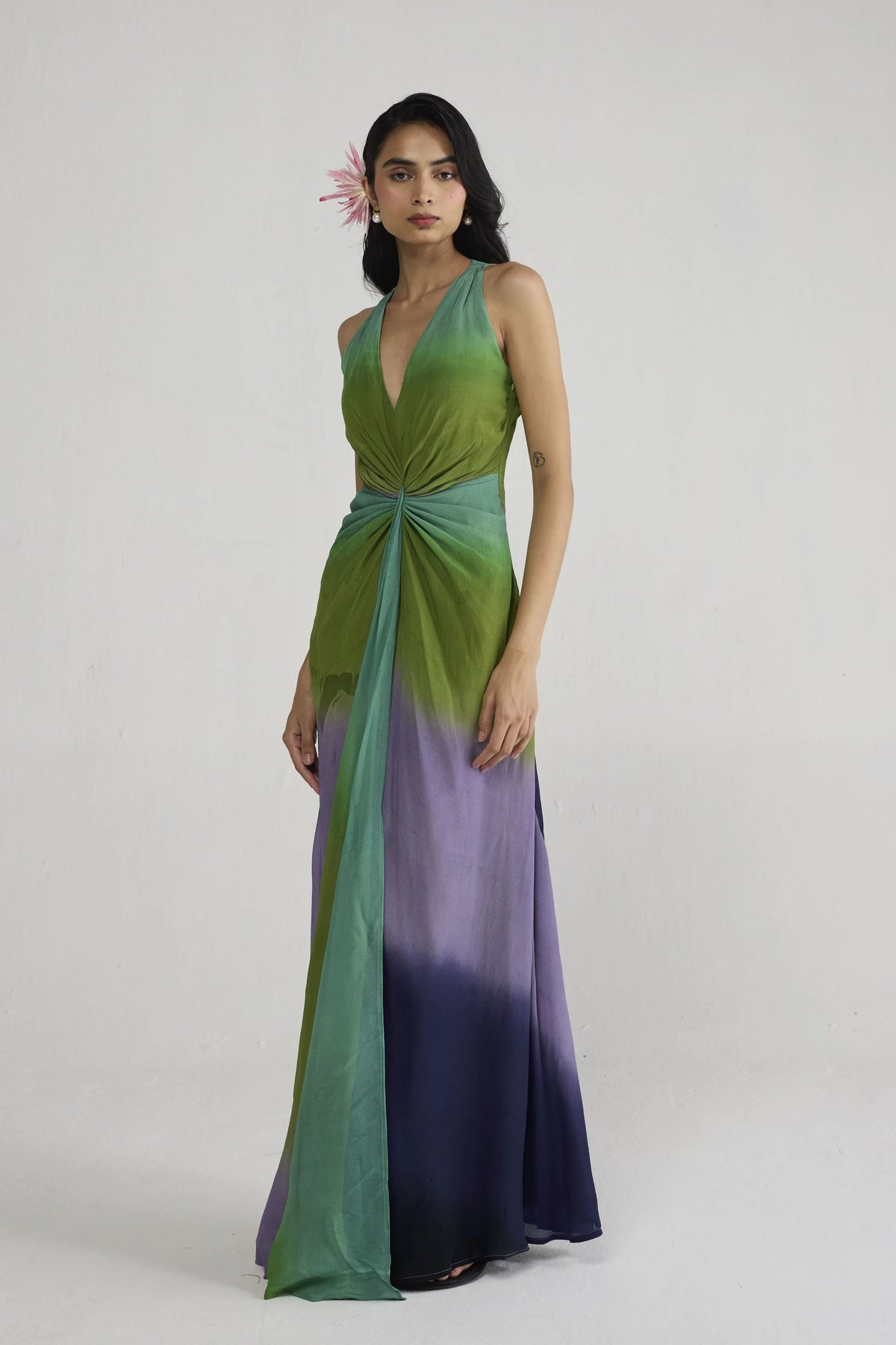 Hana V Neck Draped Dress