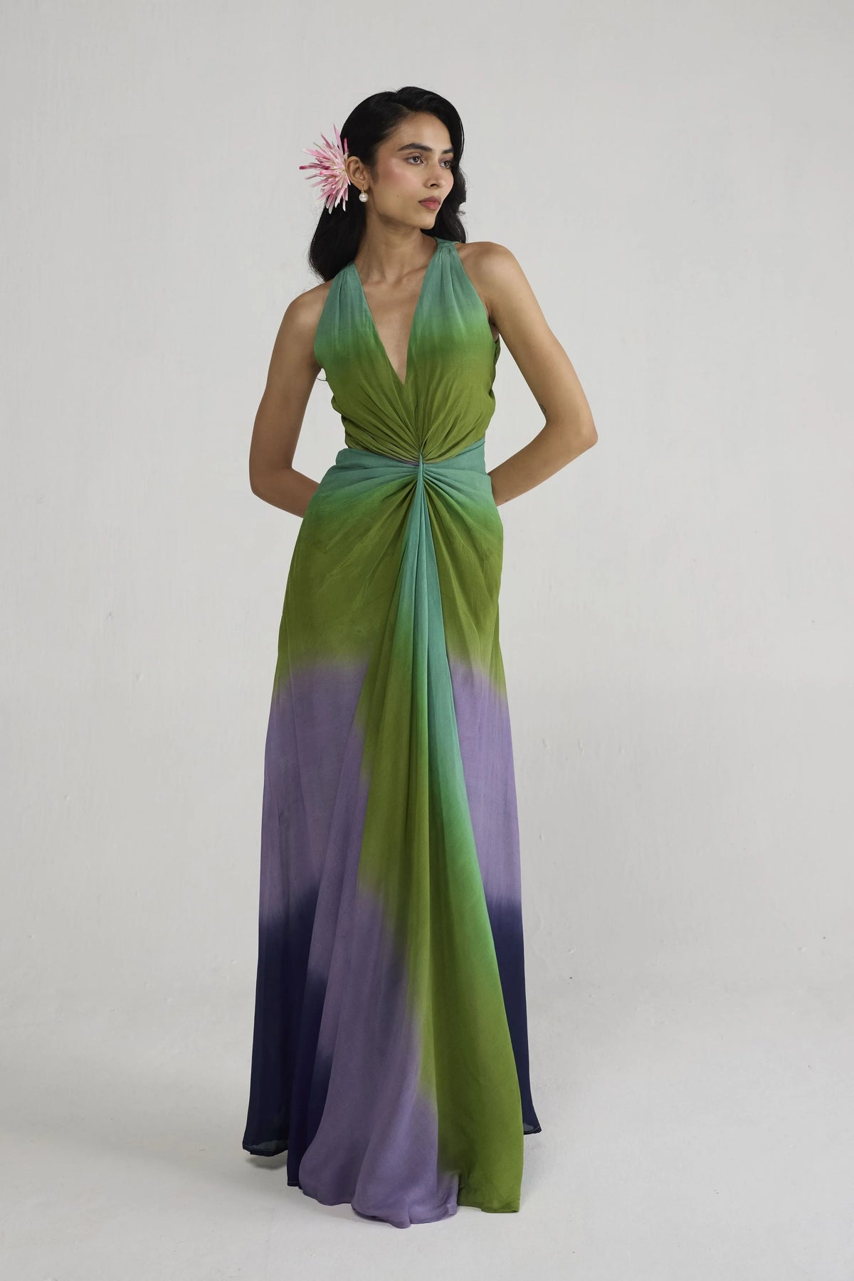 Hana V Neck Draped Dress