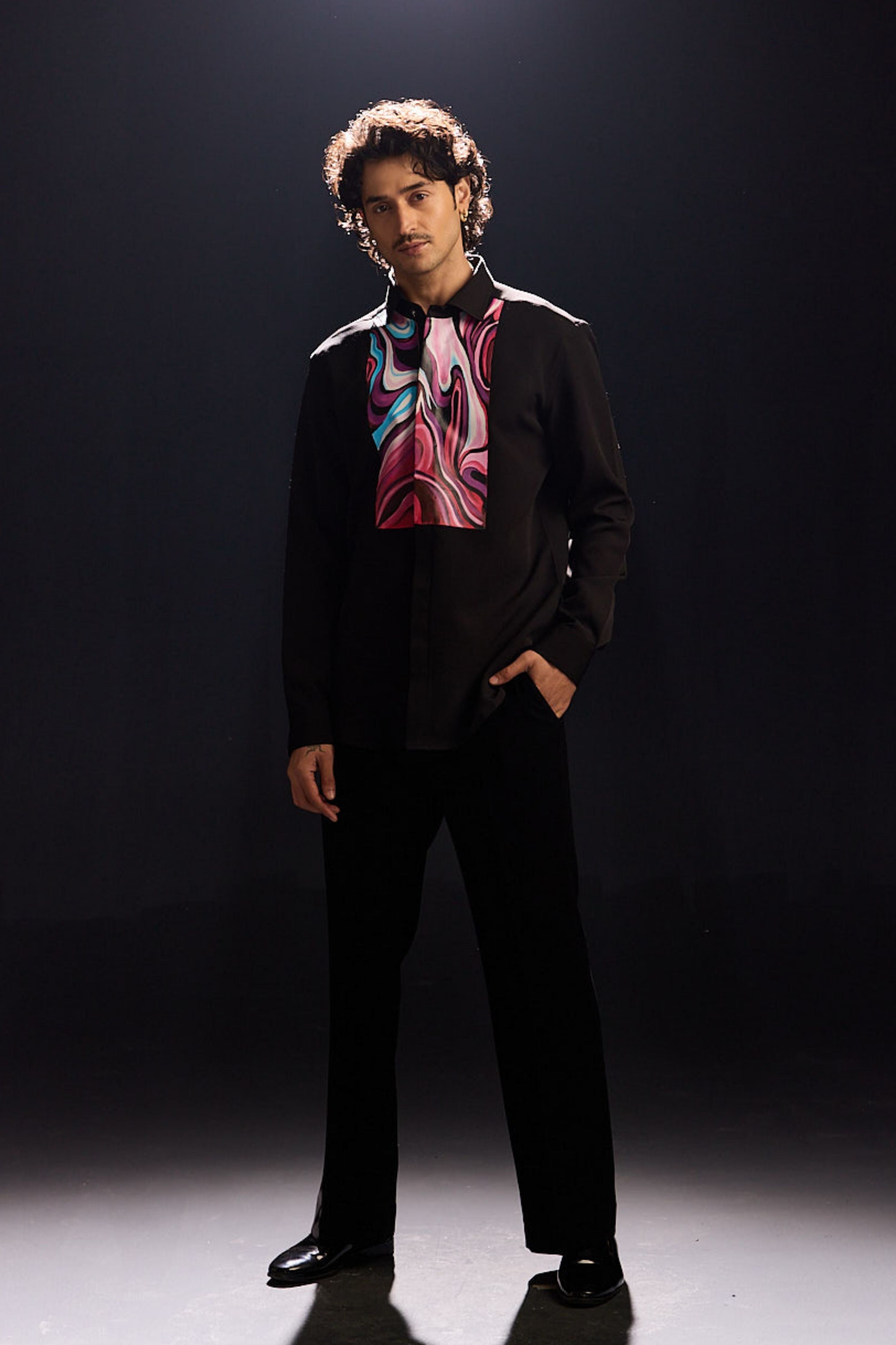 Hand Painted Black Shirt