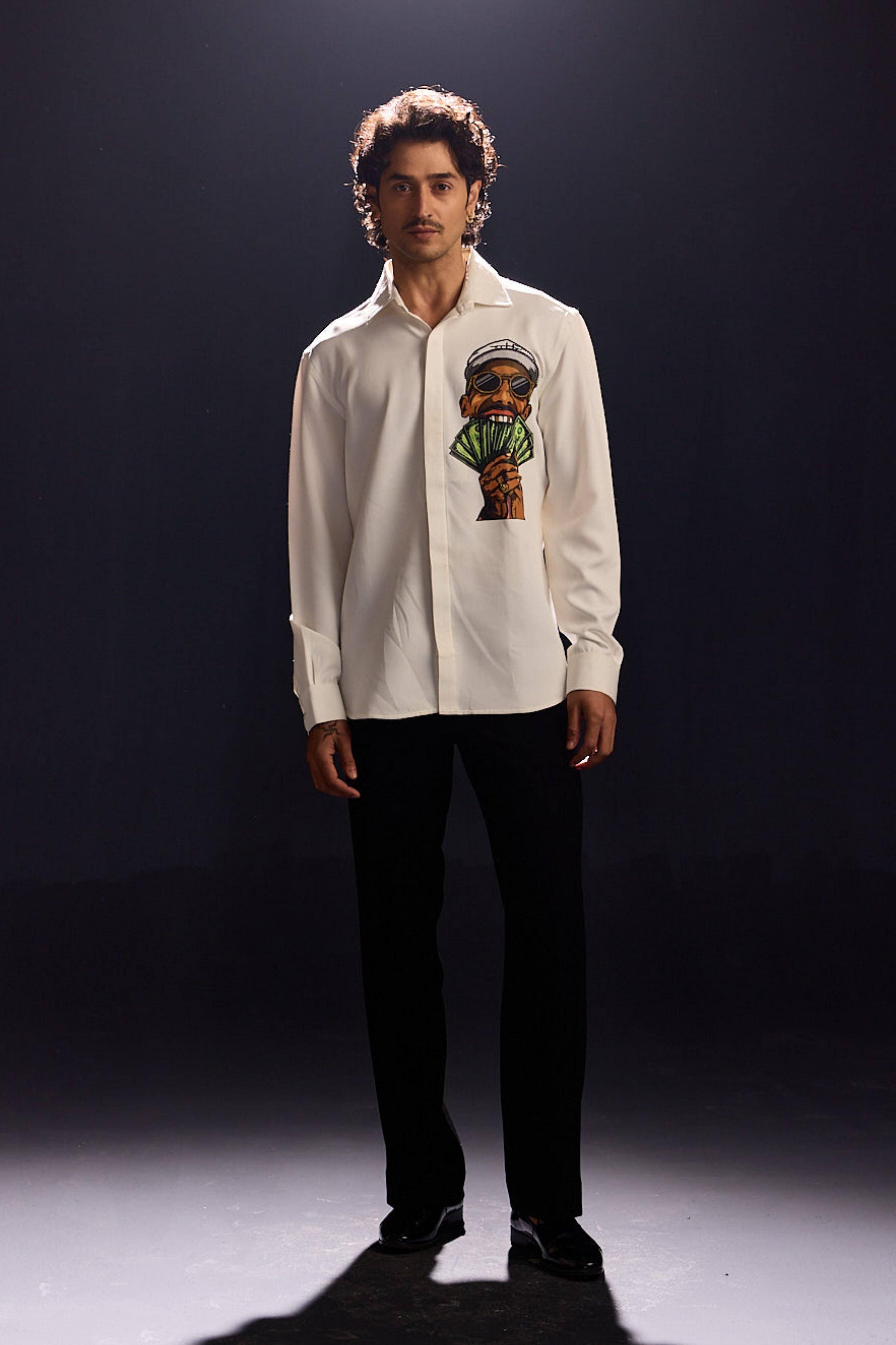 Hand Painted Money Detailing Shirt