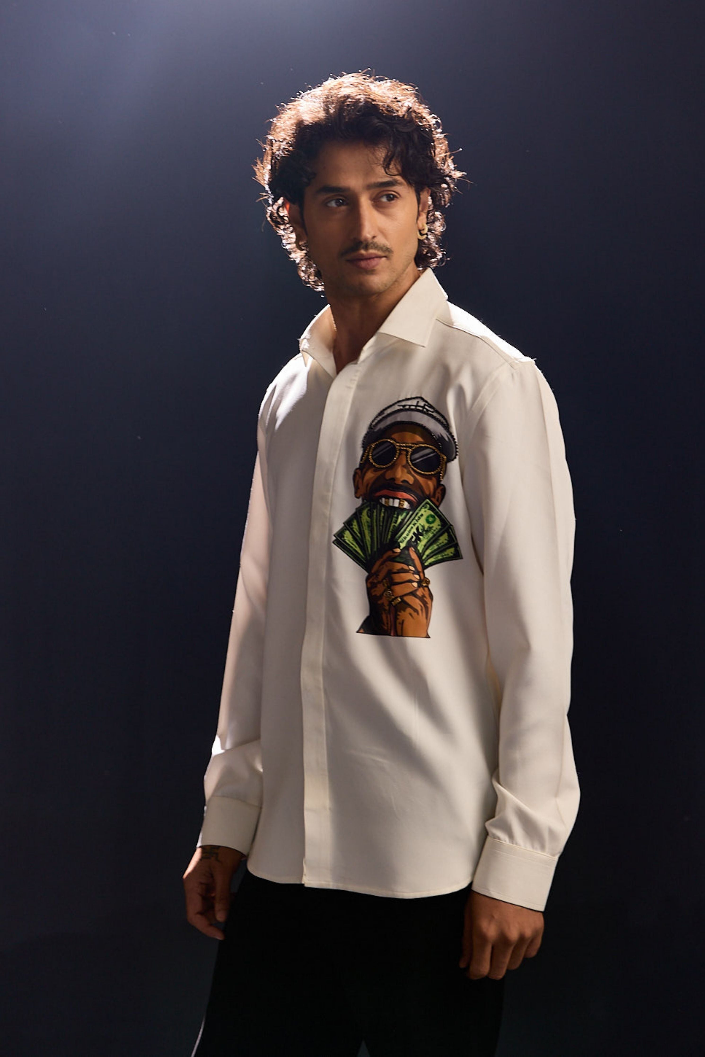 Hand Painted Money Detailing Shirt