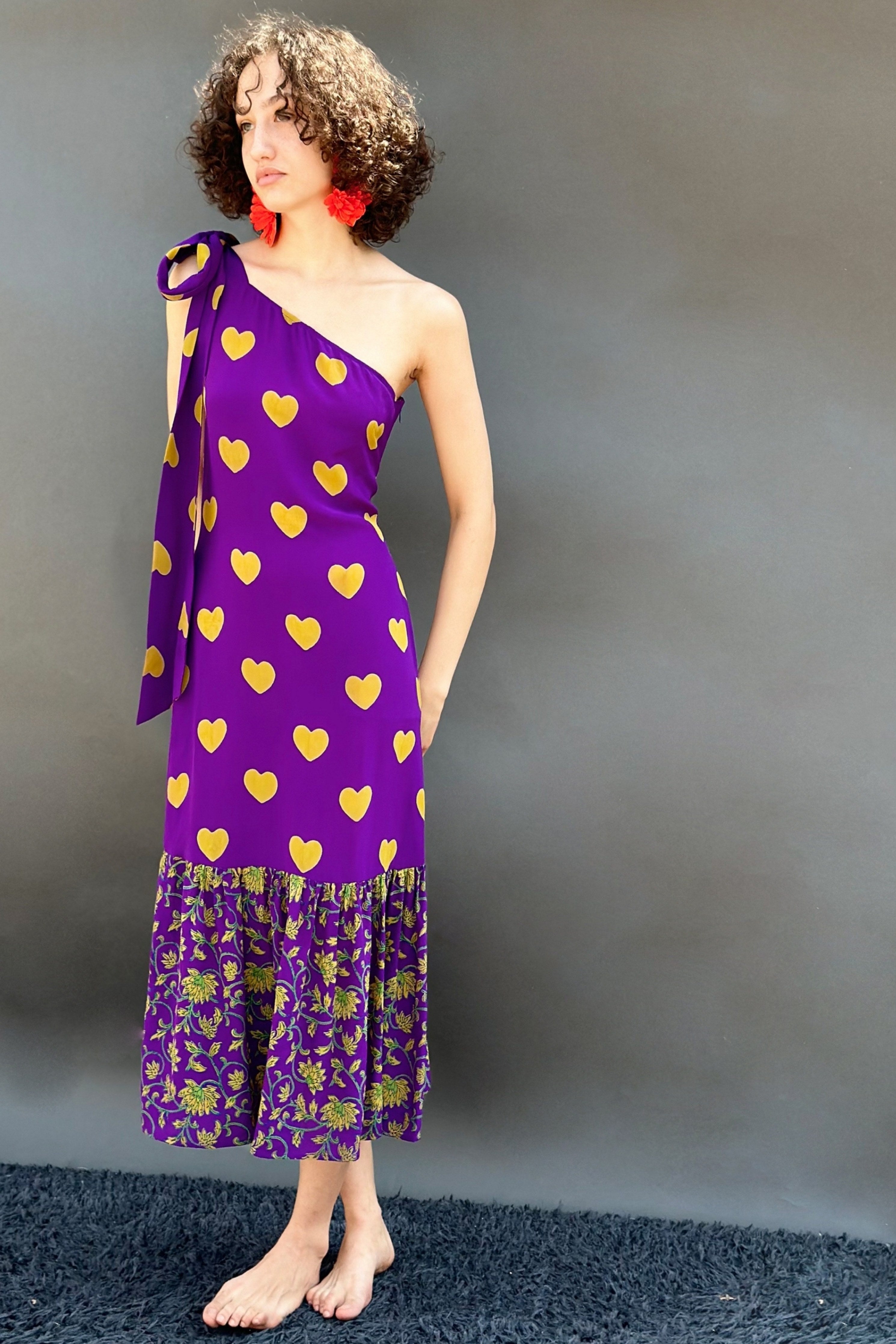 Hearts Block Printed Flared Dress