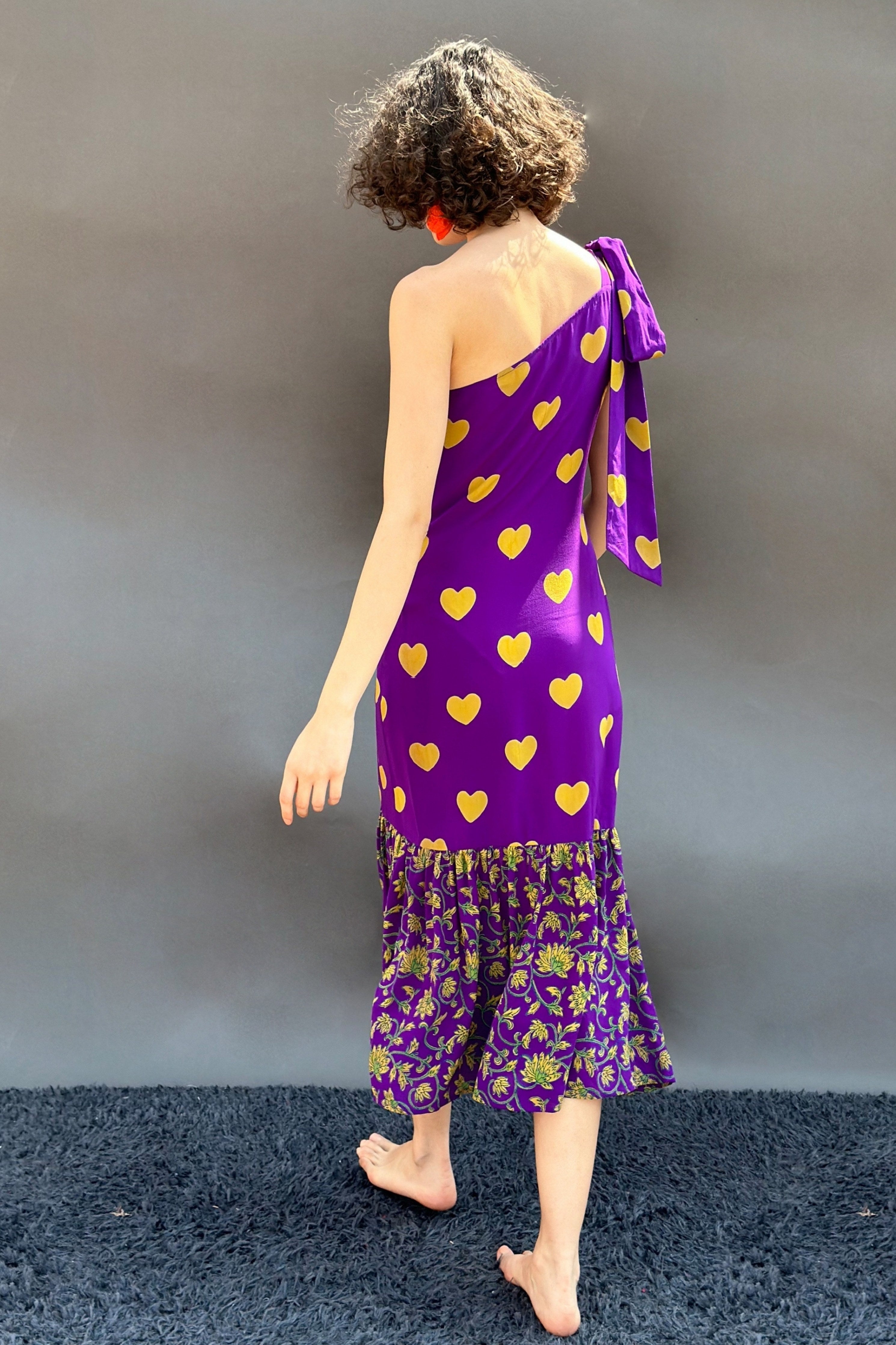 Hearts Block Printed Flared Dress