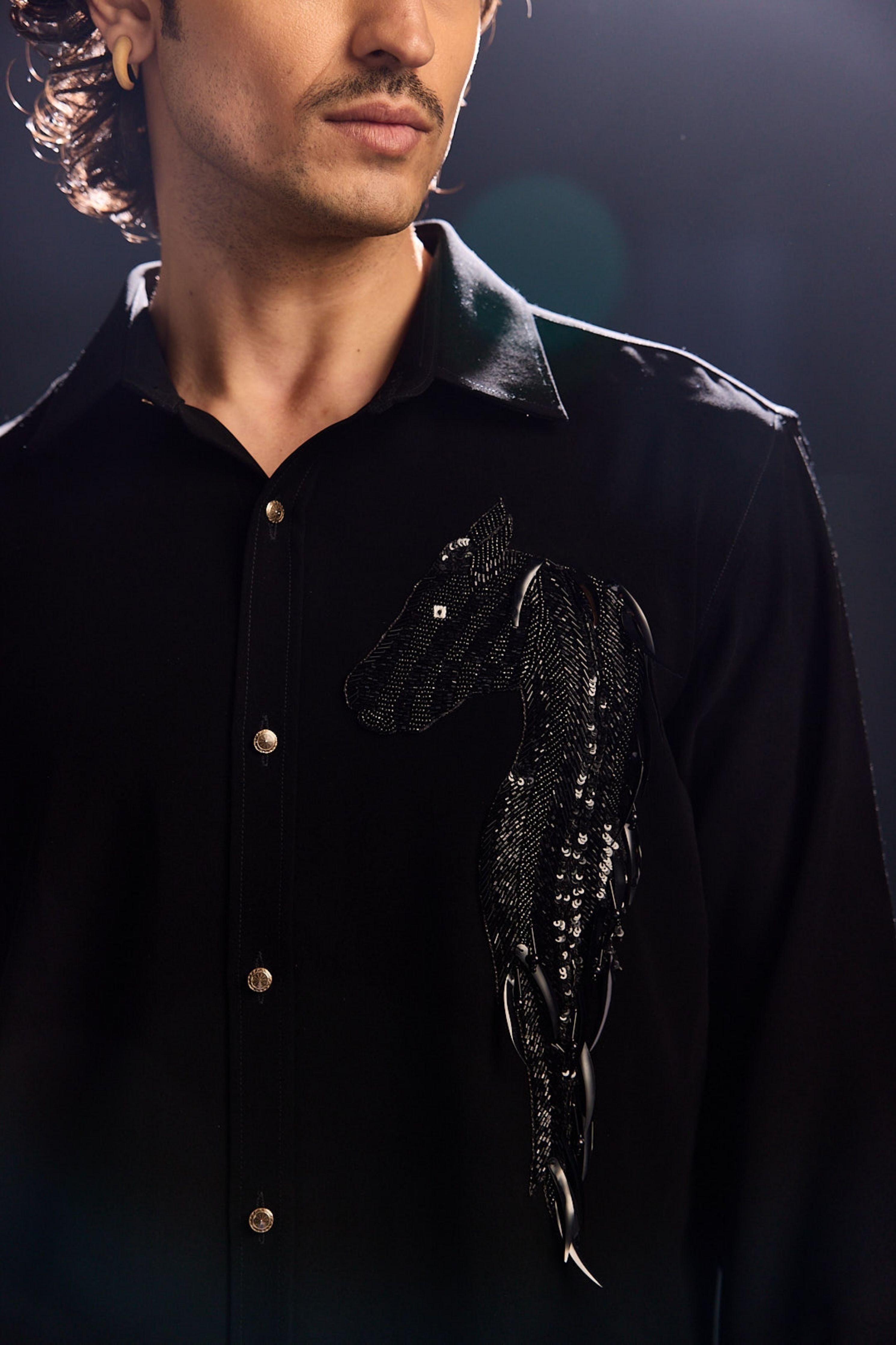 Horse Hand Embroidery Shirt
