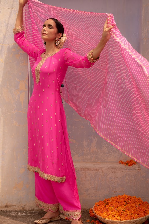 Hot Pink Kurta Set