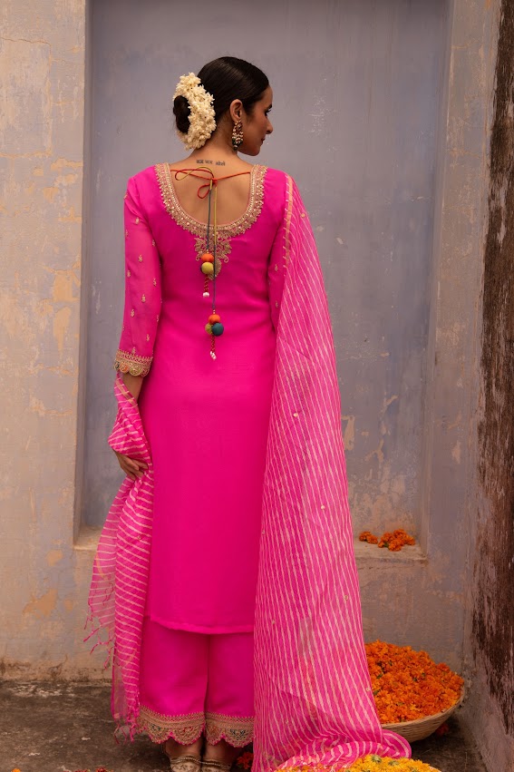 Hot Pink Kurta Set