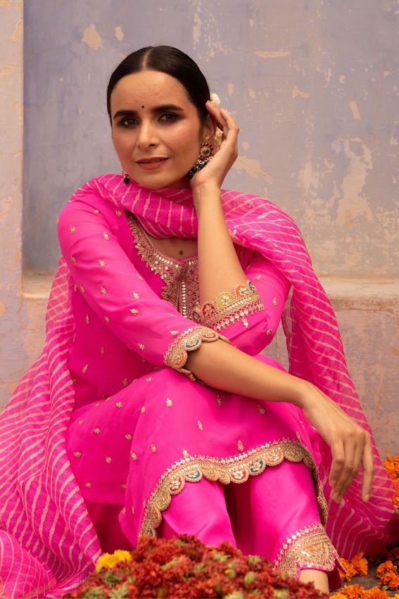 Hot Pink Kurta Set
