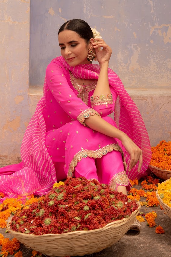 Hot Pink Kurta Set
